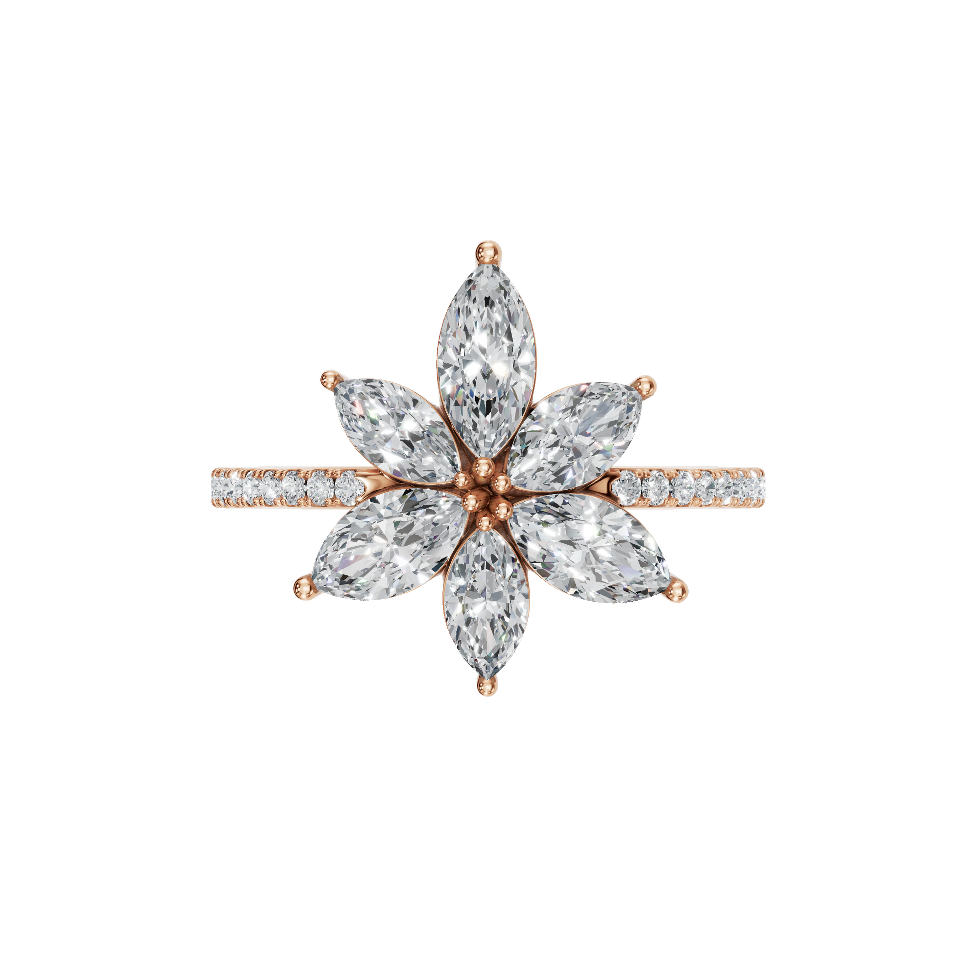 1.13 CTW Statement Diamond Ring – Floral Design in Gold