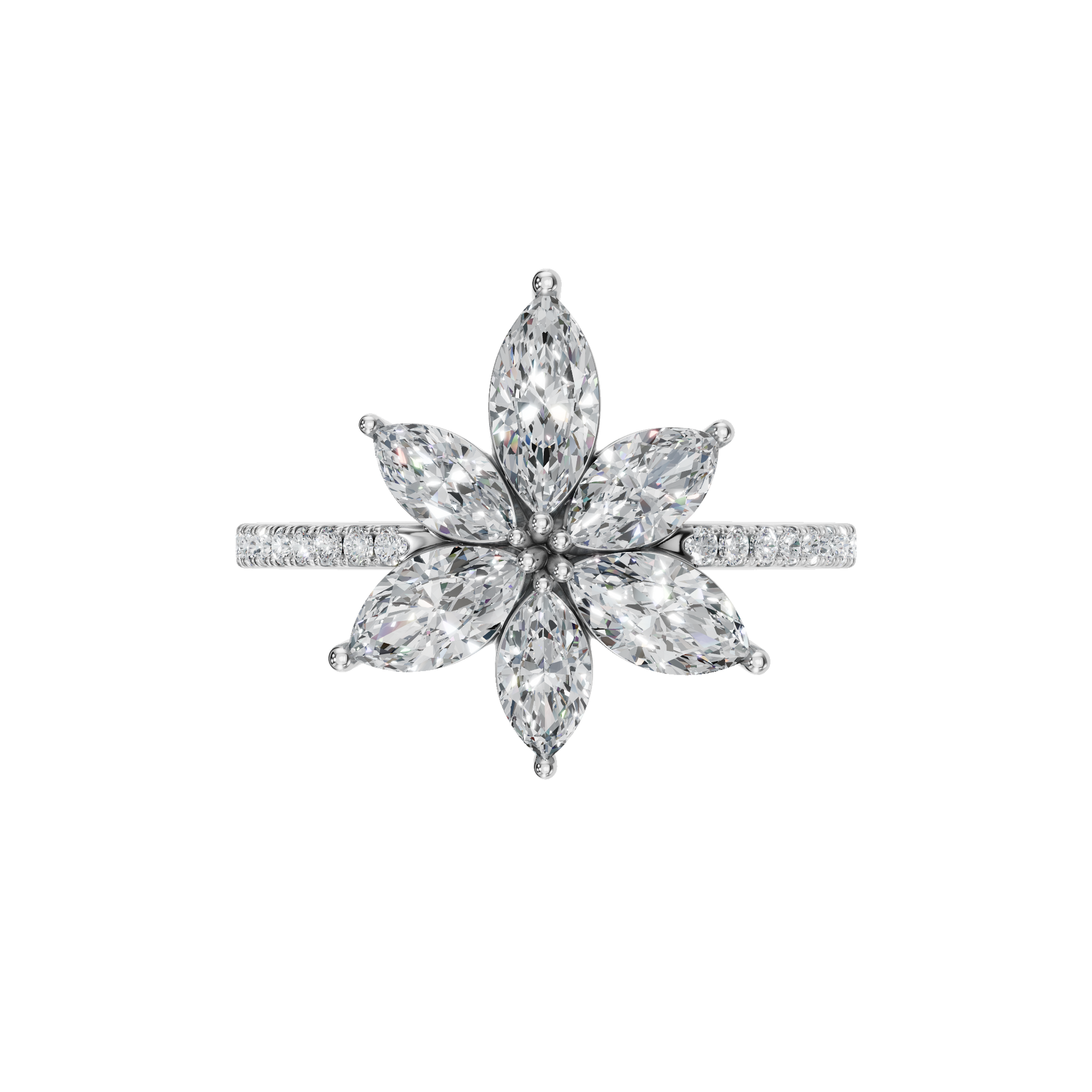 1.13 CTW Statement Diamond Ring – Floral Design in Gold