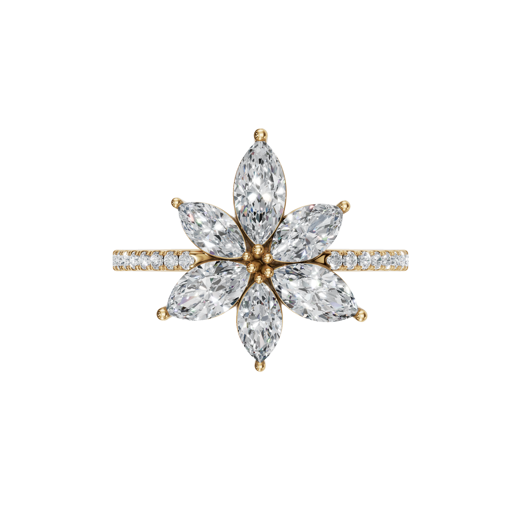 1.13 CTW Statement Diamond Ring – Floral Design in Gold