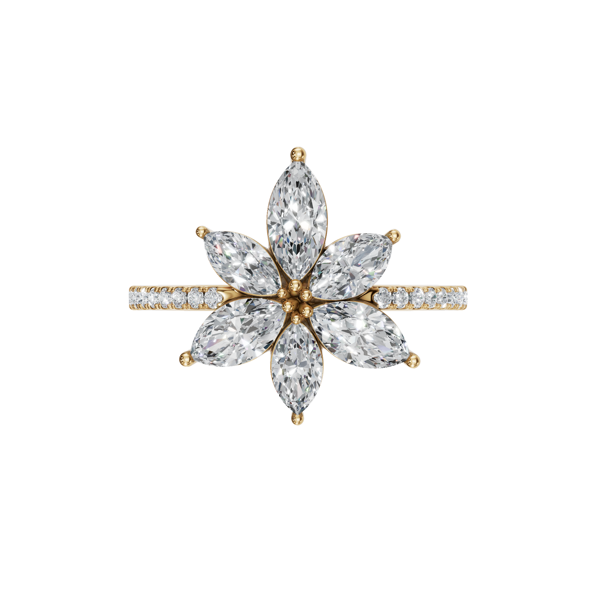 1.13 CTW Statement Diamond Ring – Floral Design in Gold