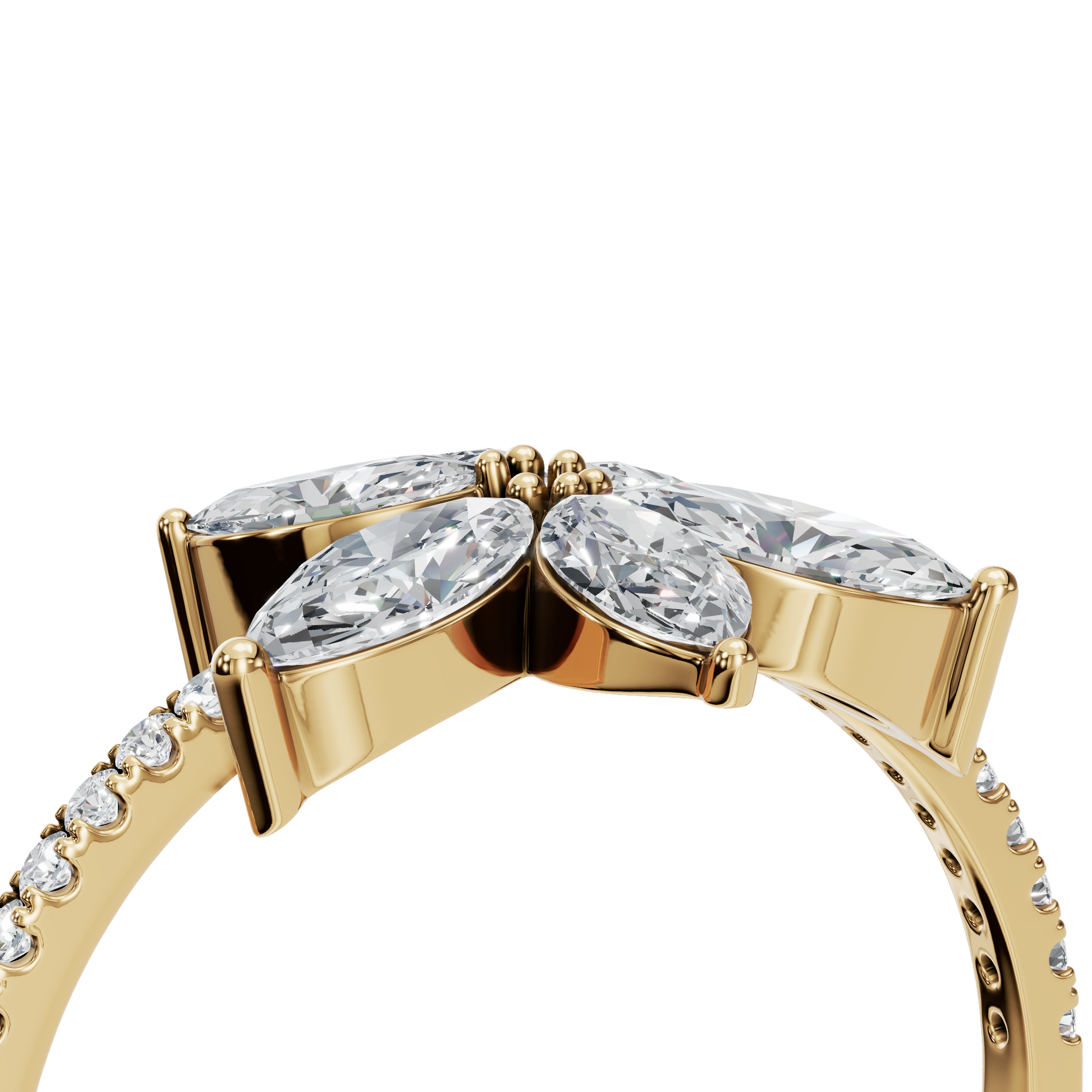 1.13 CTW Statement Diamond Ring – Floral Design in Gold