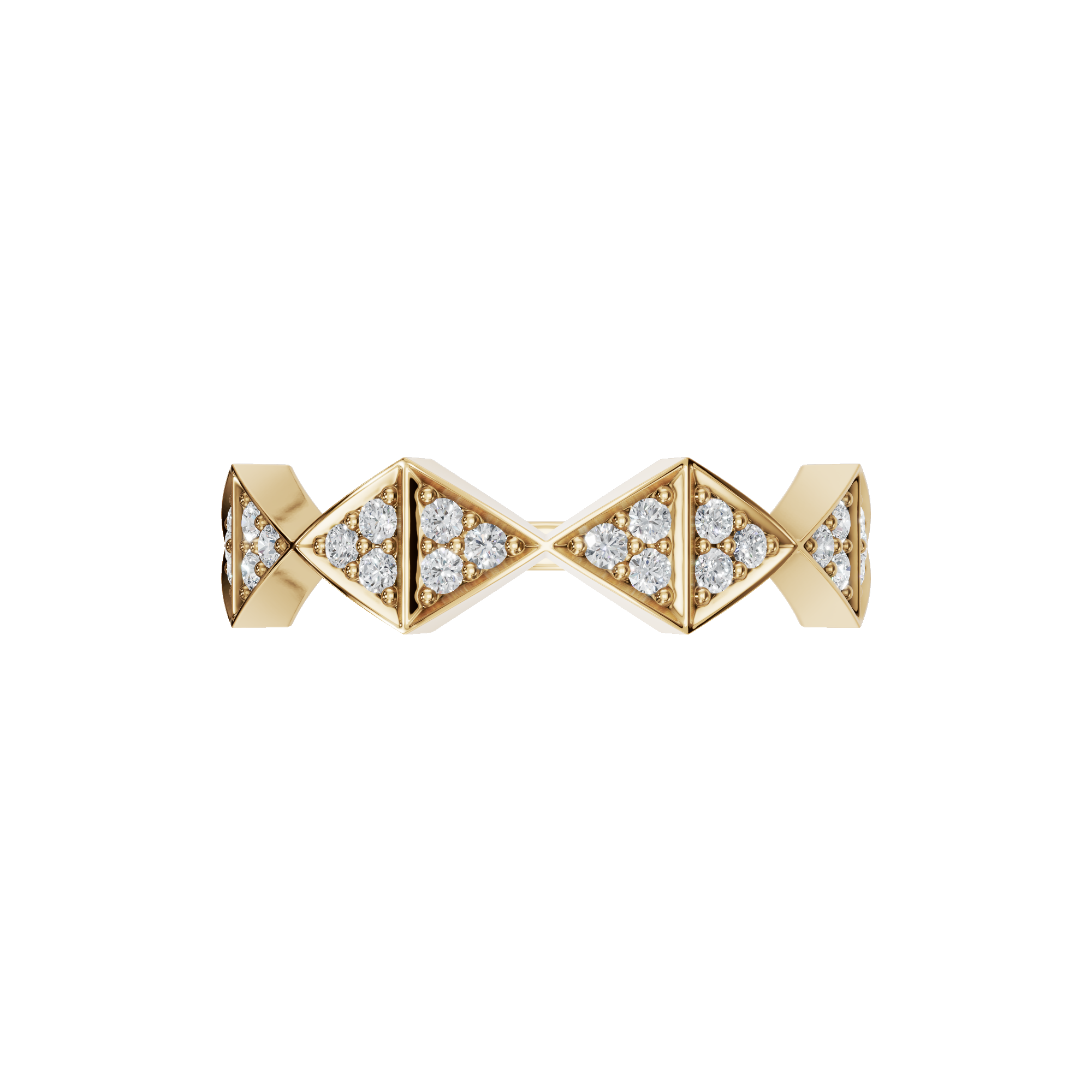 0.24Ct Round Diamond Geometric Band Ring in Gold | Elegant Minimal Diamond Ring