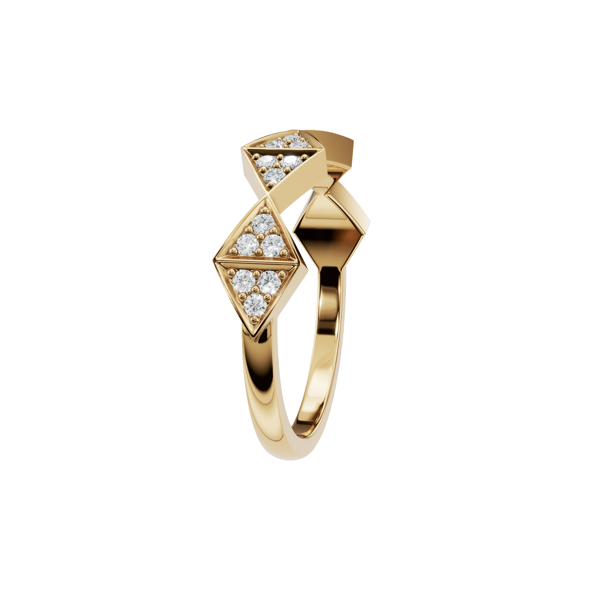 0.24Ct Round Diamond Geometric Band Ring in Gold | Elegant Minimal Diamond Ring