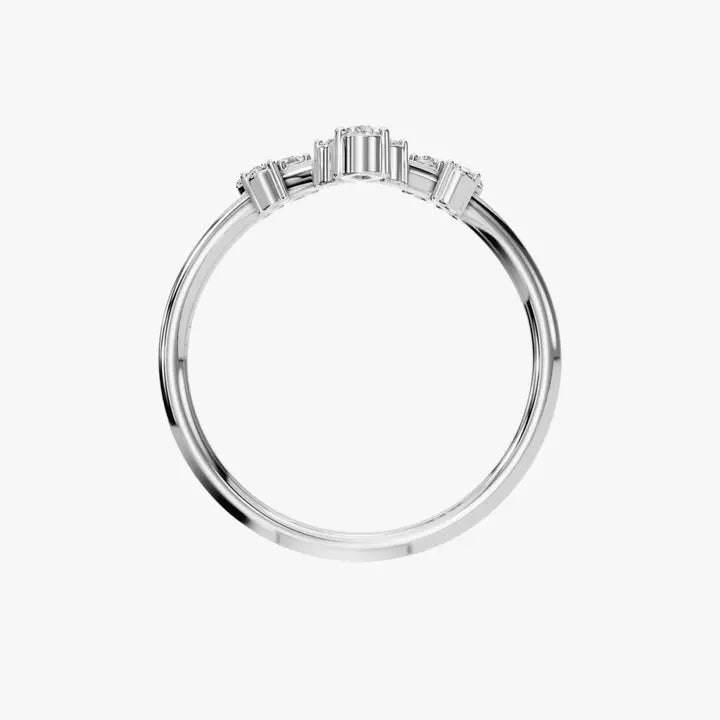 Diamond V-Shape Cluster Ring in 14K Yellow Gold