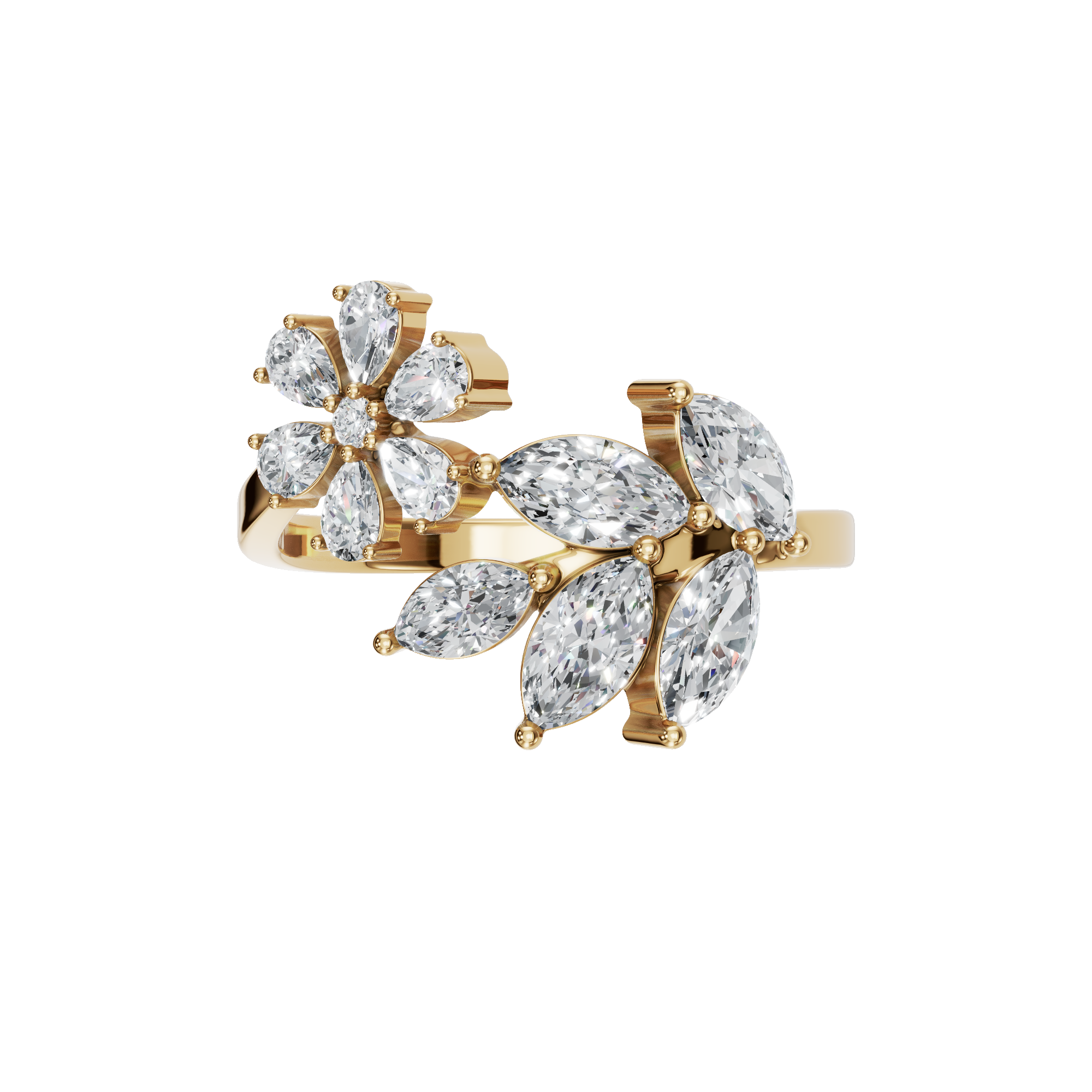 Blooming Garden Diamond Ring in Lab Grown Diamond Gold Ring