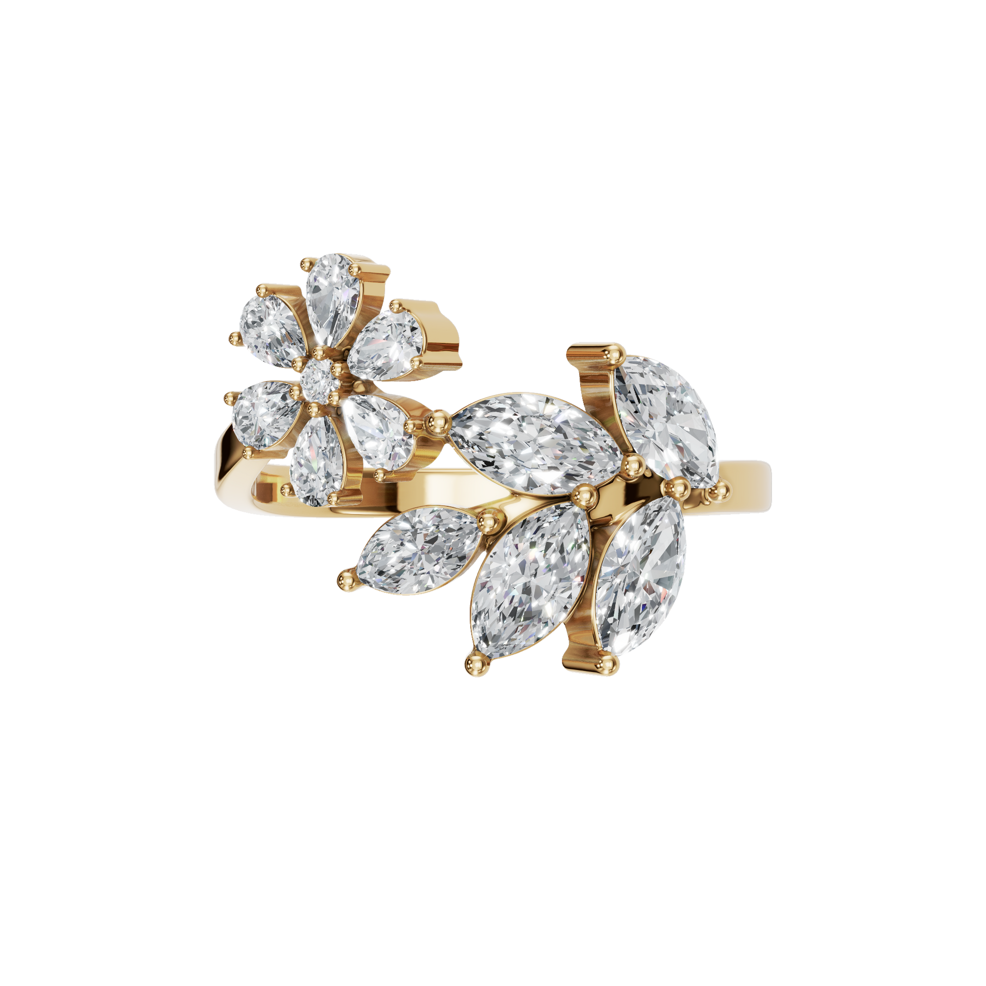 Blooming Garden Diamond Ring in Lab Grown Diamond Gold Ring