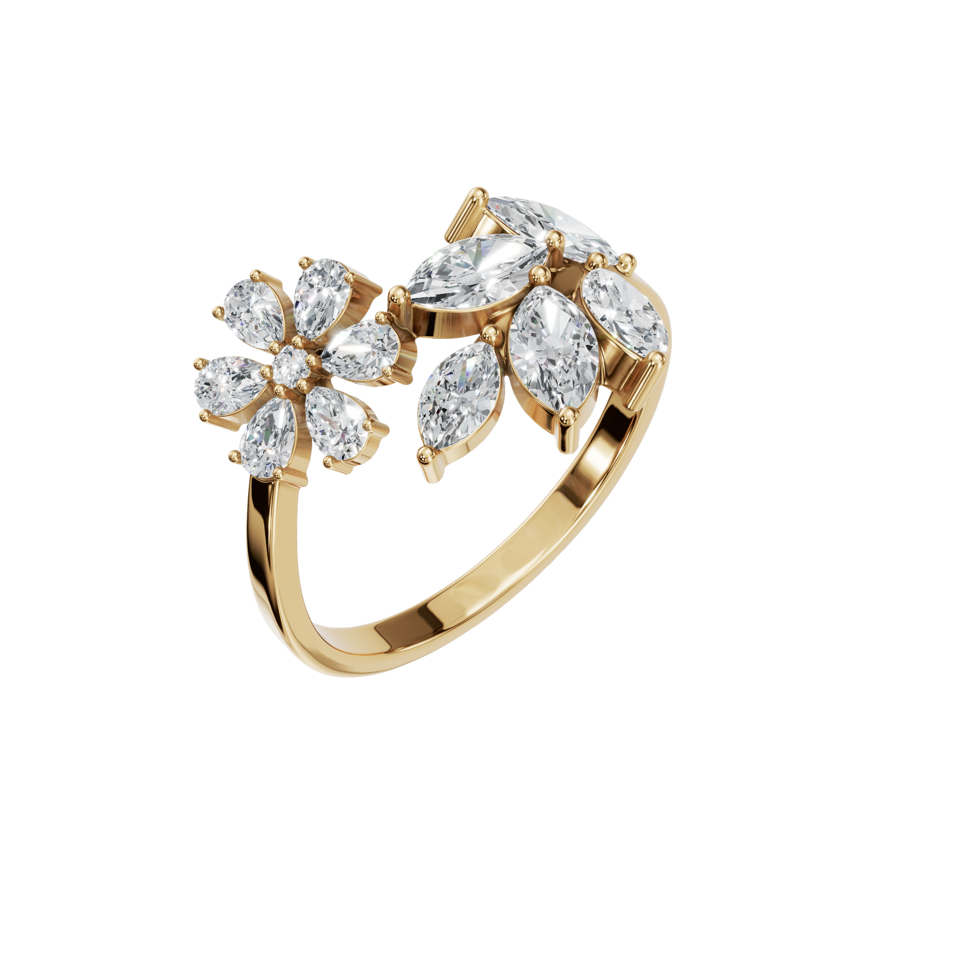 Blooming Garden Diamond Ring in Lab Grown Diamond Gold Ring