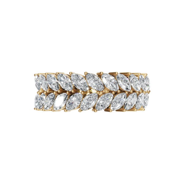 1.32 CTW Marquise Cut Diamond Ring – Luxury Stacking Eternity Band in 14K Yellow Gold