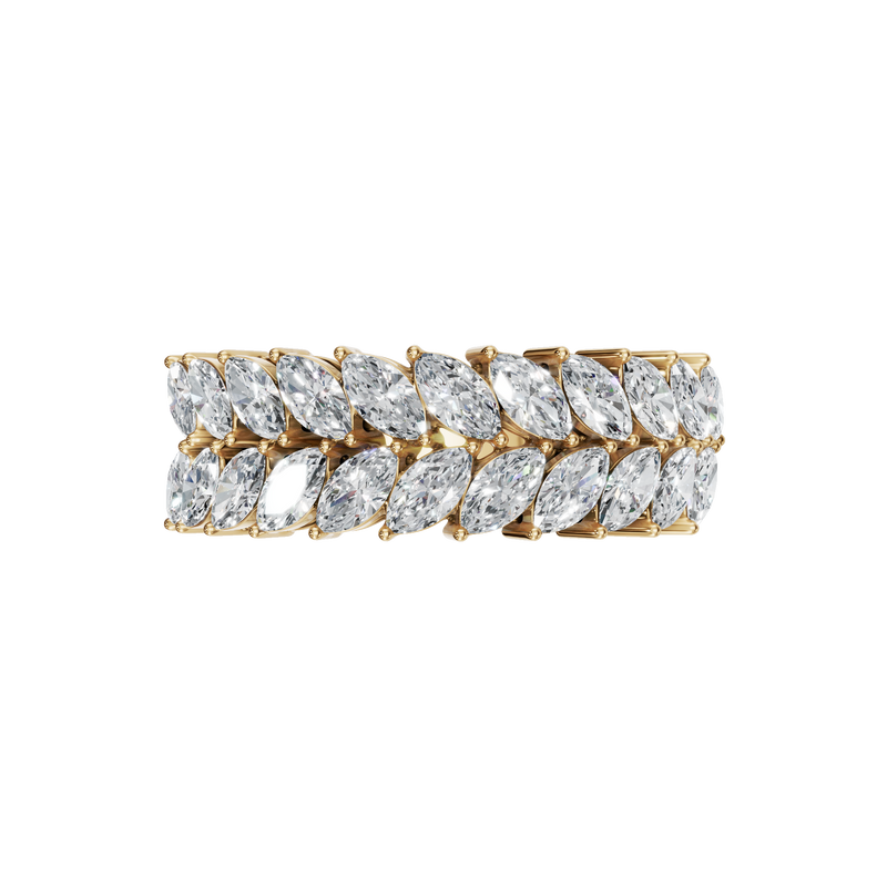 1.32 CTW Marquise Cut Diamond Ring Luxury Stacking Eternity Band in Gold