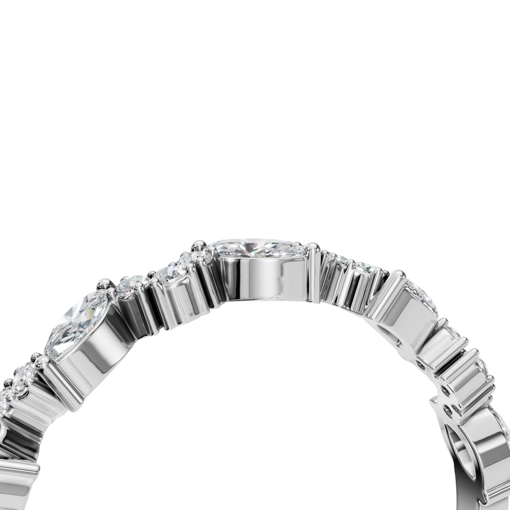 0.31 CTW Elegant Alternating Diamond Band, Minimalist Gold Wedding Ring