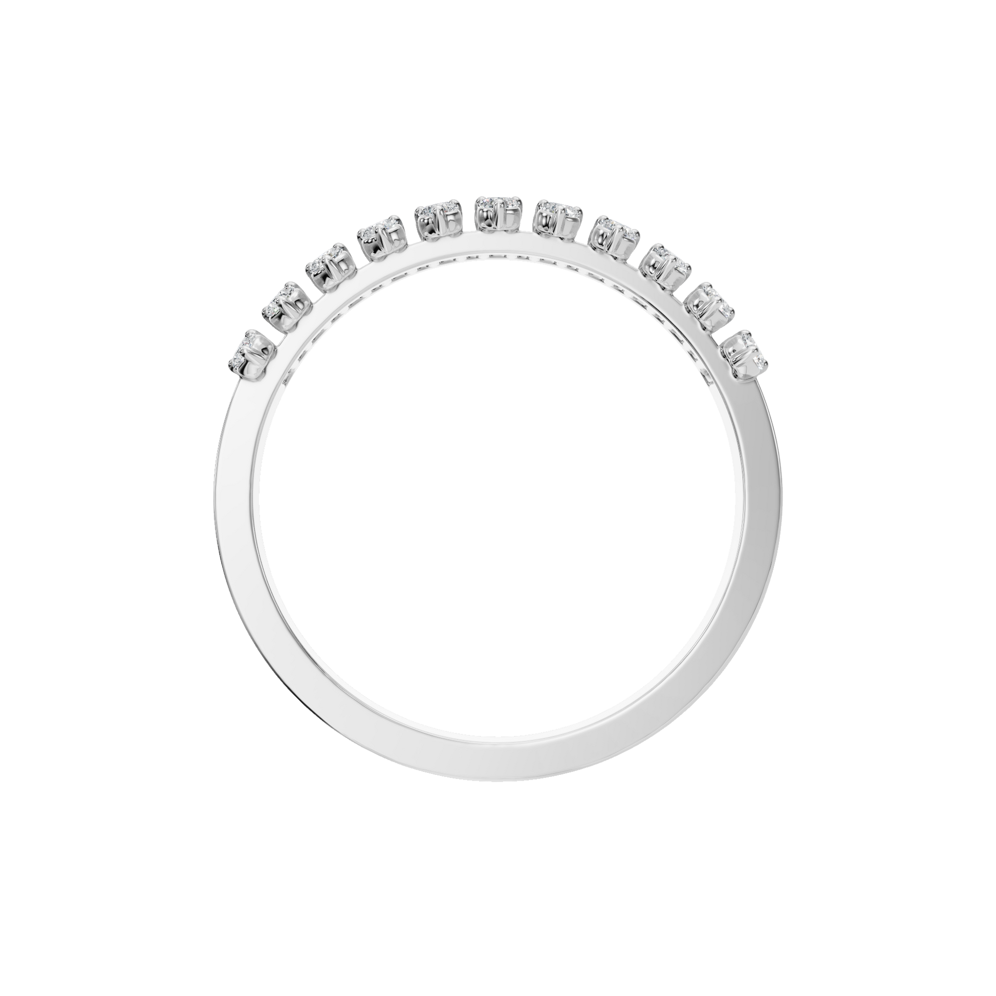 Baguette Lab Grown Diamond Ring with Round Accent Stones