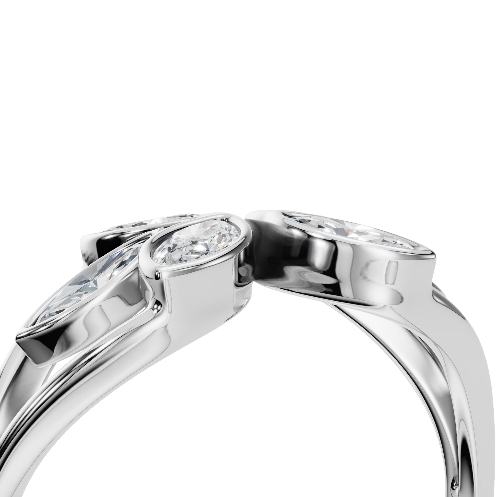 0.65 CTW Marquise Diamond Open Floral Ring