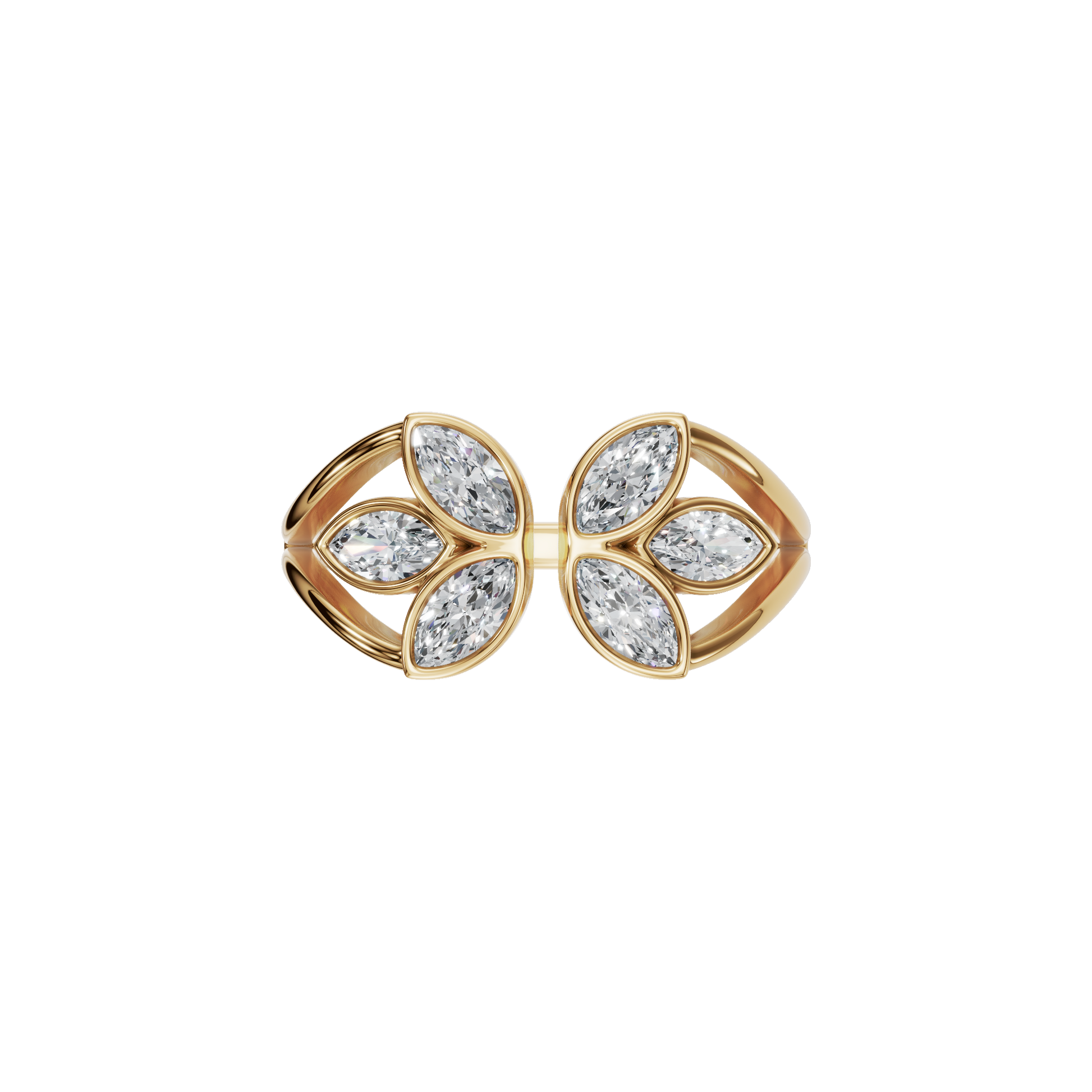 0.65 CTW Marquise Diamond Open Floral Ring