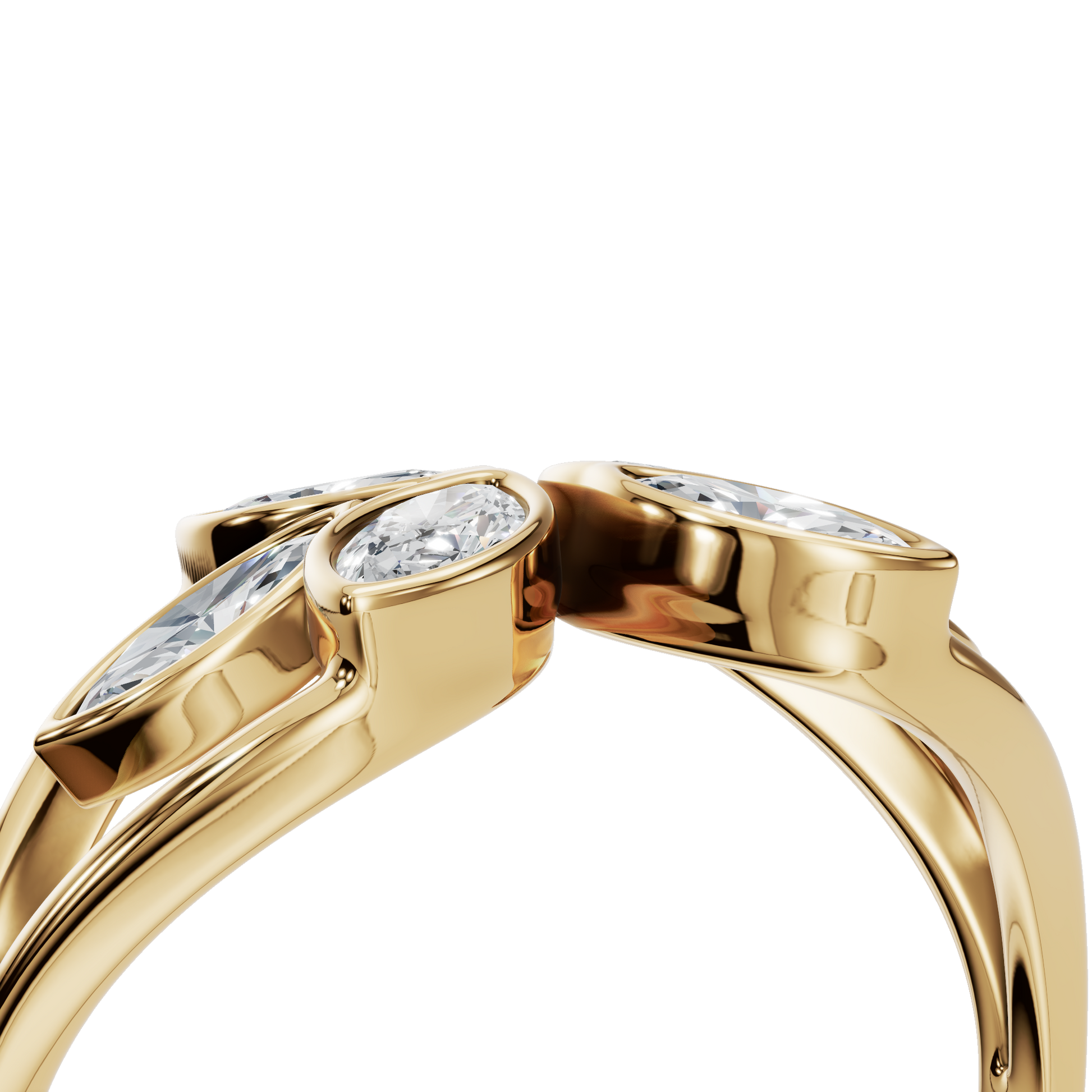 0.65 CTW Marquise Diamond Open Floral Ring