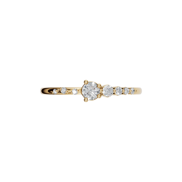 Round Lab Grown Diamond Graduated Cluster Ring in 14K Yellow Gold