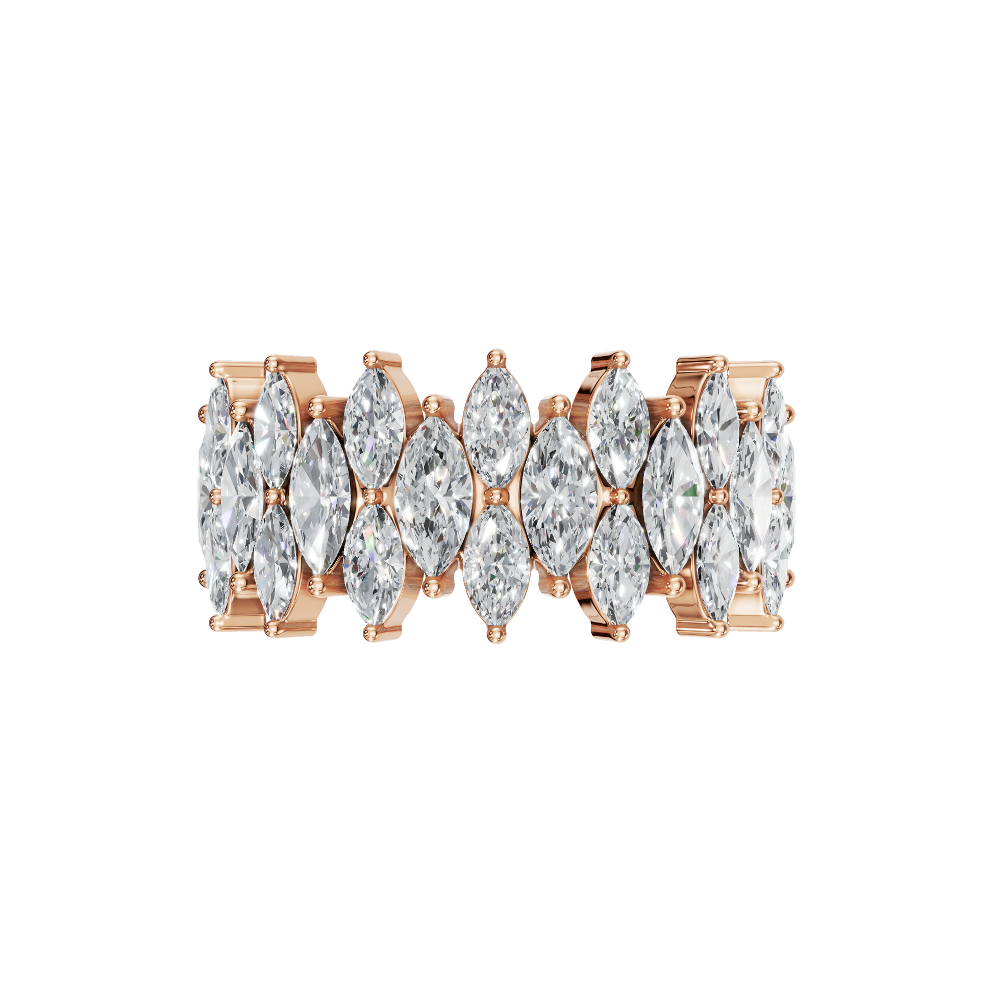 1.75Ct Marquise Diamond Statement Ring in Gold | Luxury Multi Stone Fine Jewelry Ring
