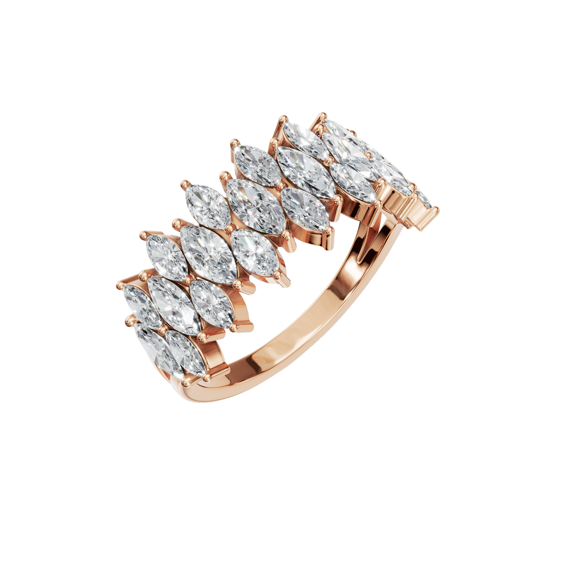 1.75Ct Marquise Diamond Statement Ring in Gold | Luxury Multi Stone Fine Jewelry Ring