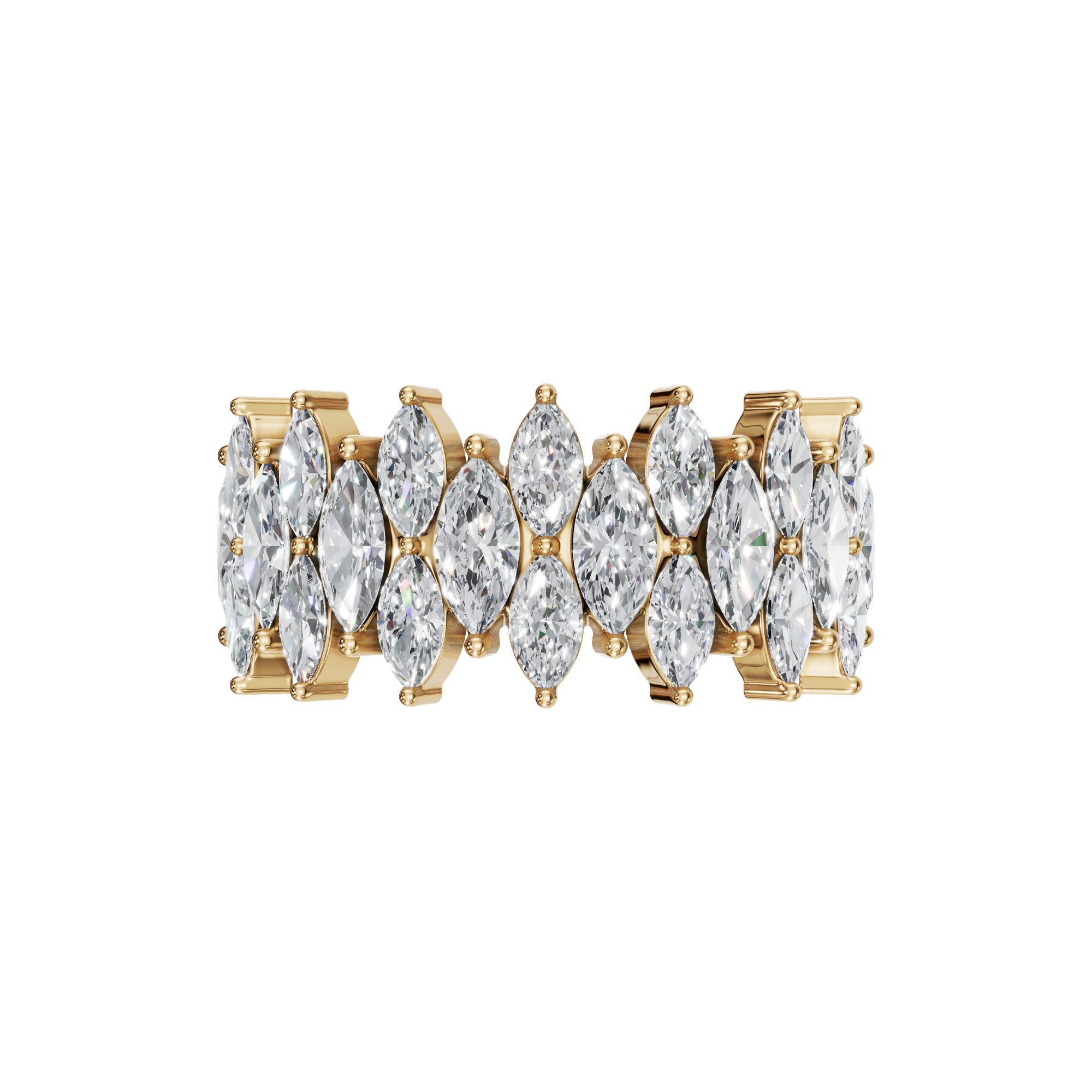 1.75Ct Marquise Diamond Statement Ring in Gold | Luxury Multi Stone Fine Jewelry Ring