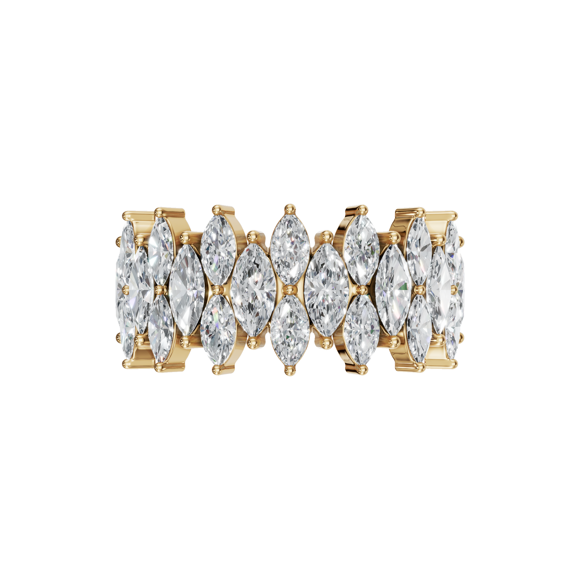 1.75Ct Marquise Diamond Statement Ring in Gold | Luxury Multi Stone Fine Jewelry Ring