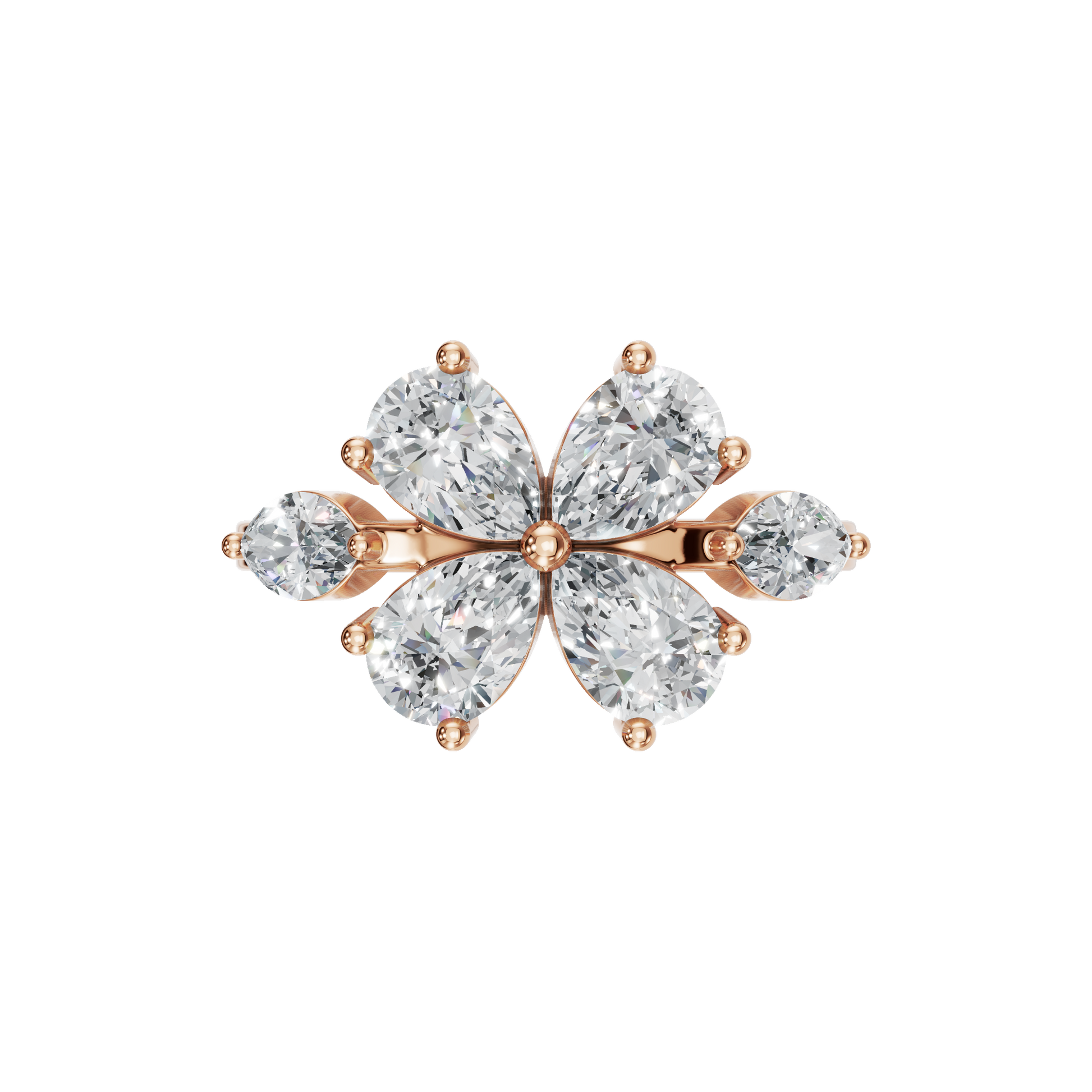 1.86 CTW Diamond Floral Ring – Marquise & Princess Cut Luxury Design