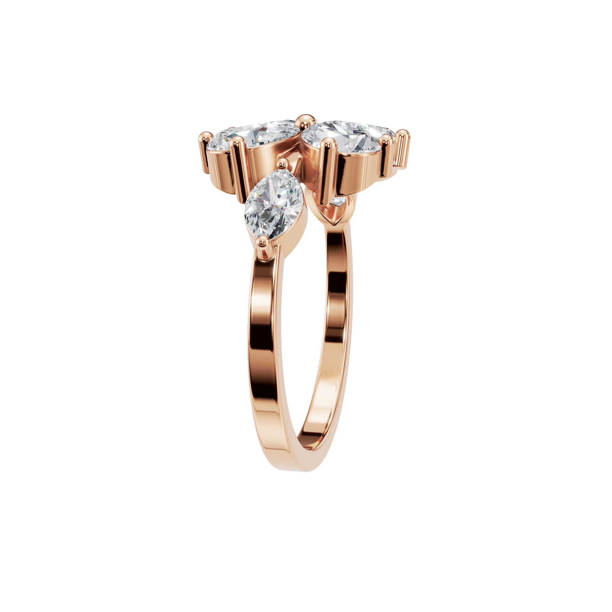 1.86 CTW Diamond Floral Ring – Marquise & Princess Cut Luxury Design