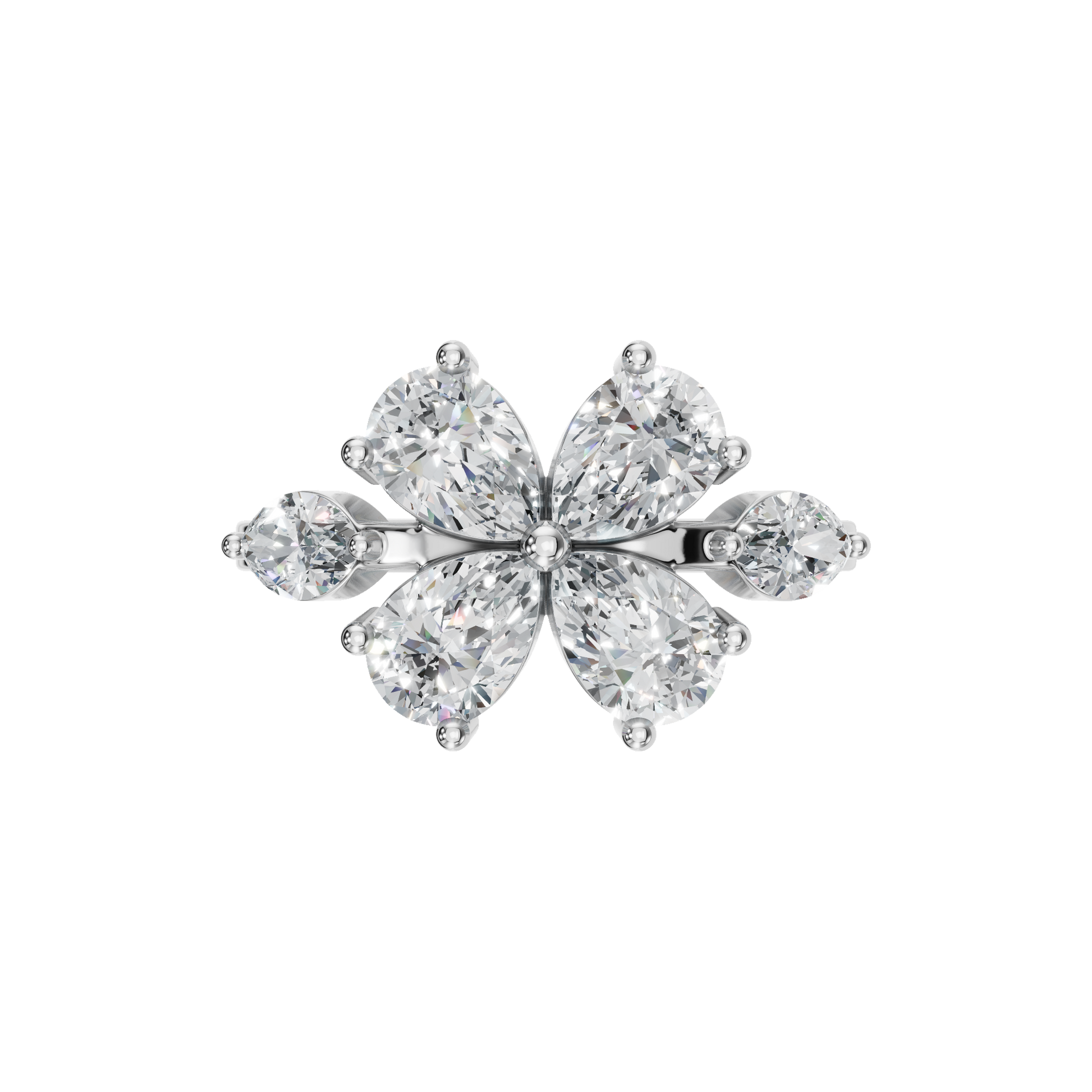 1.86 CTW Diamond Floral Ring – Marquise & Princess Cut Luxury Design