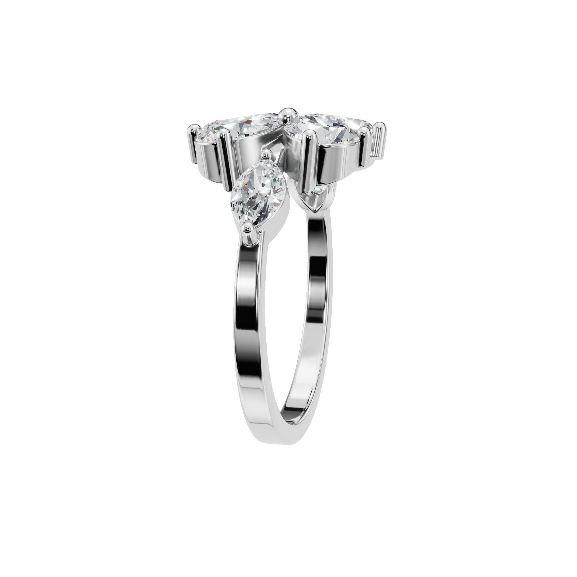 1.86 CTW Diamond Floral Ring – Marquise & Princess Cut Luxury Design