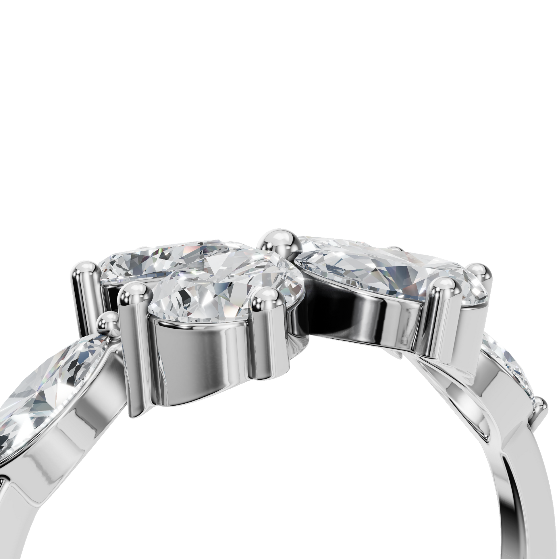 1.86 CTW Diamond Floral Ring – Marquise & Princess Cut Luxury Design
