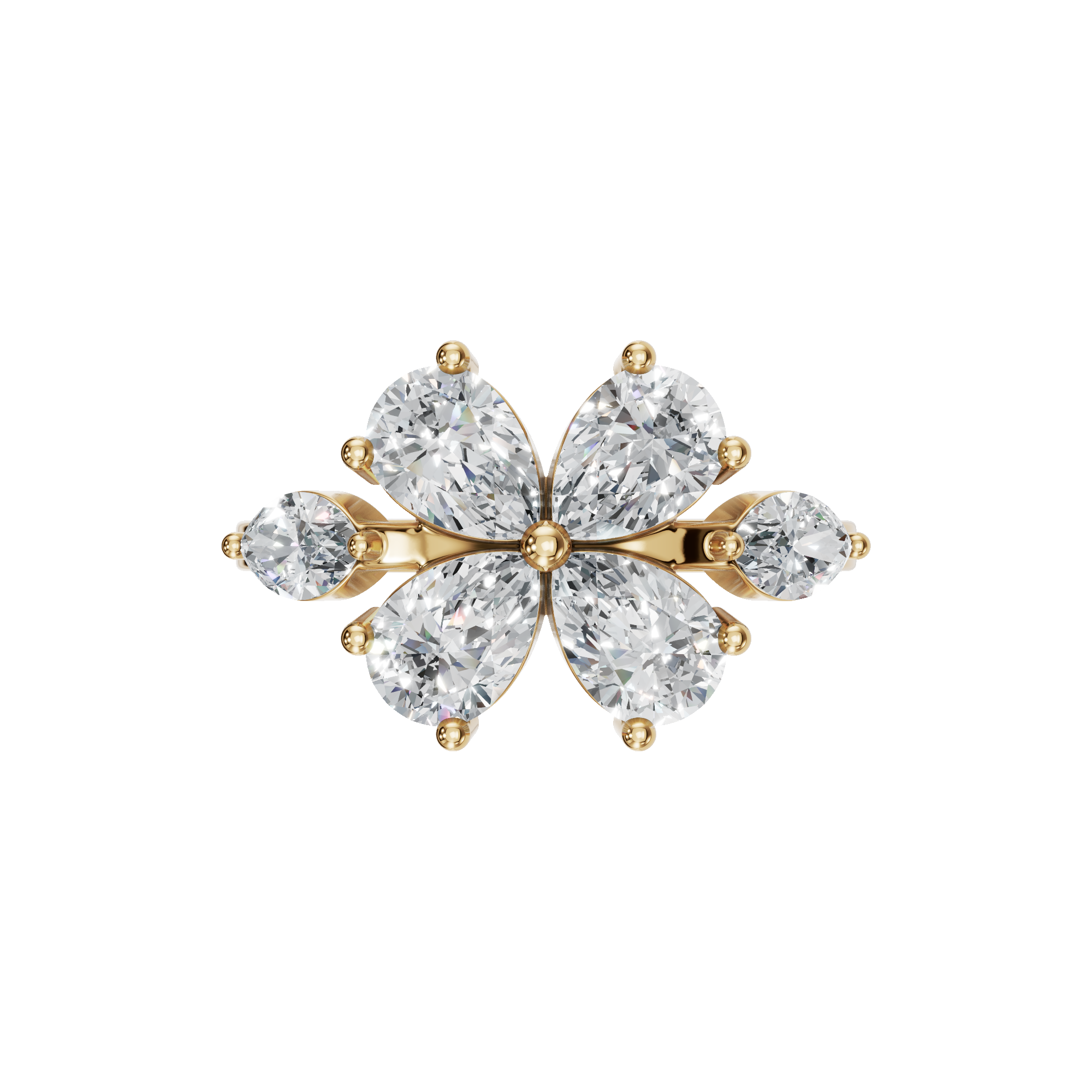 1.86 CTW Diamond Floral Ring – Marquise & Princess Cut Luxury Design