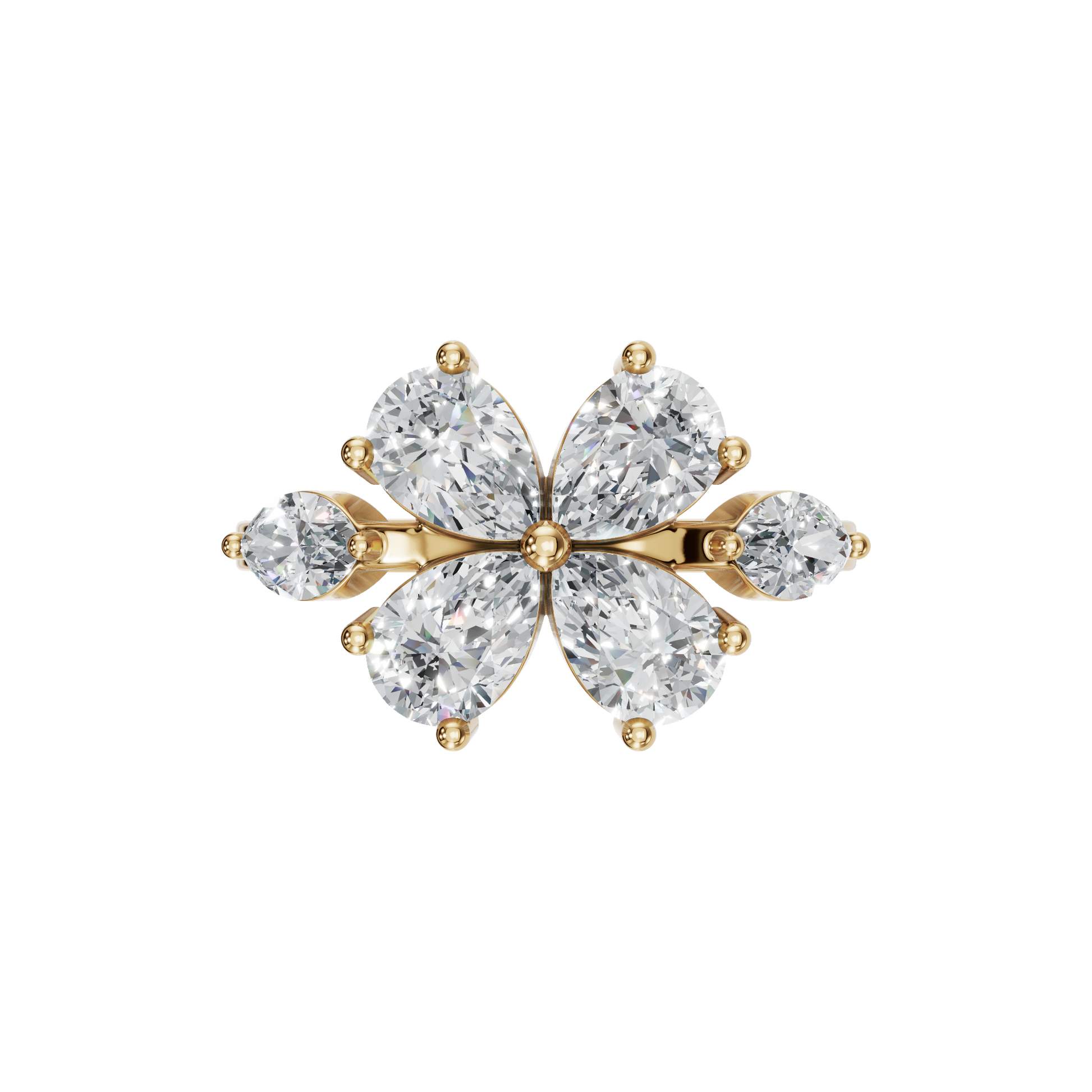1.86 CTW Diamond Floral Ring – Marquise & Princess Cut Luxury Design