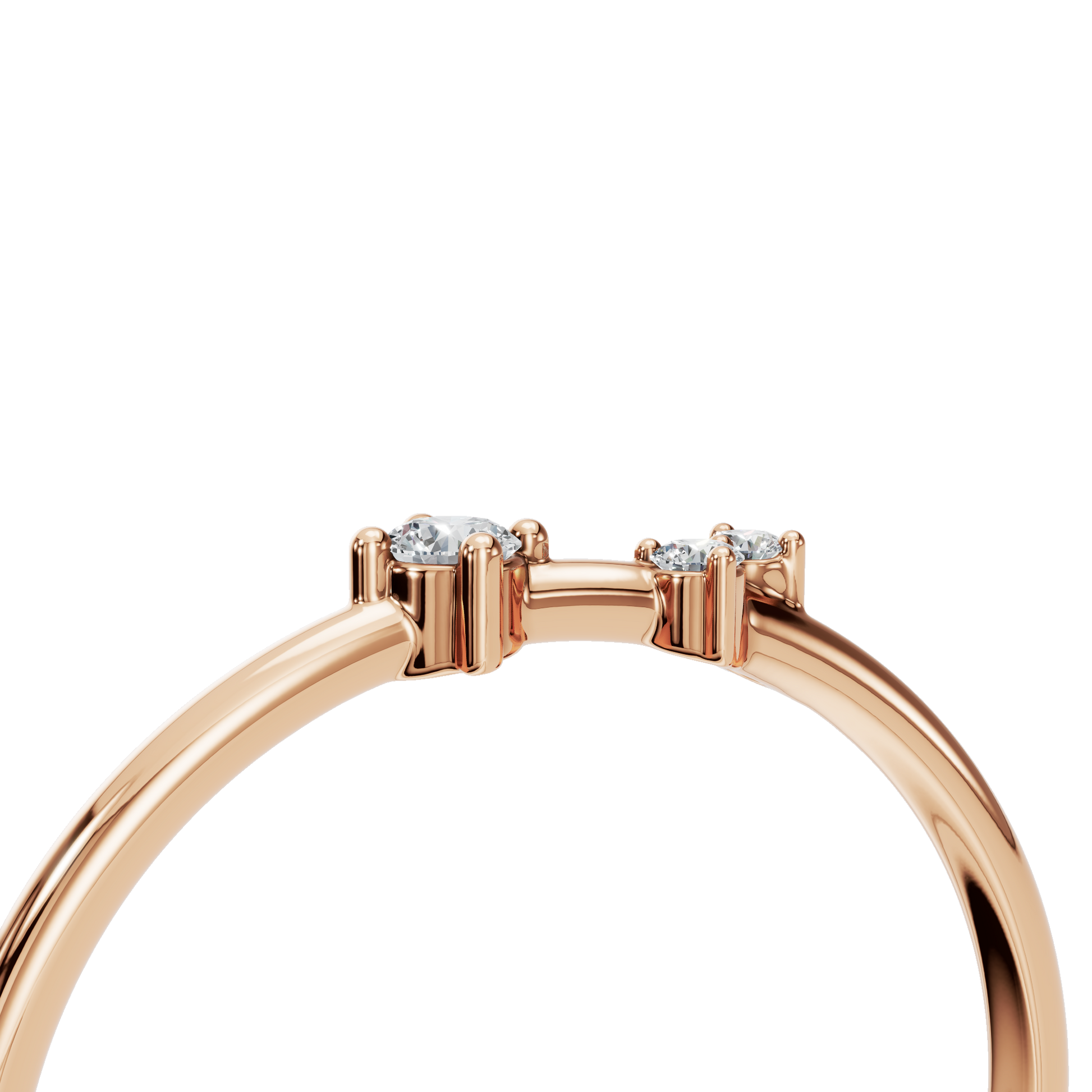 Gold Lab Grown Diamond Trio Ring- Gift for Her