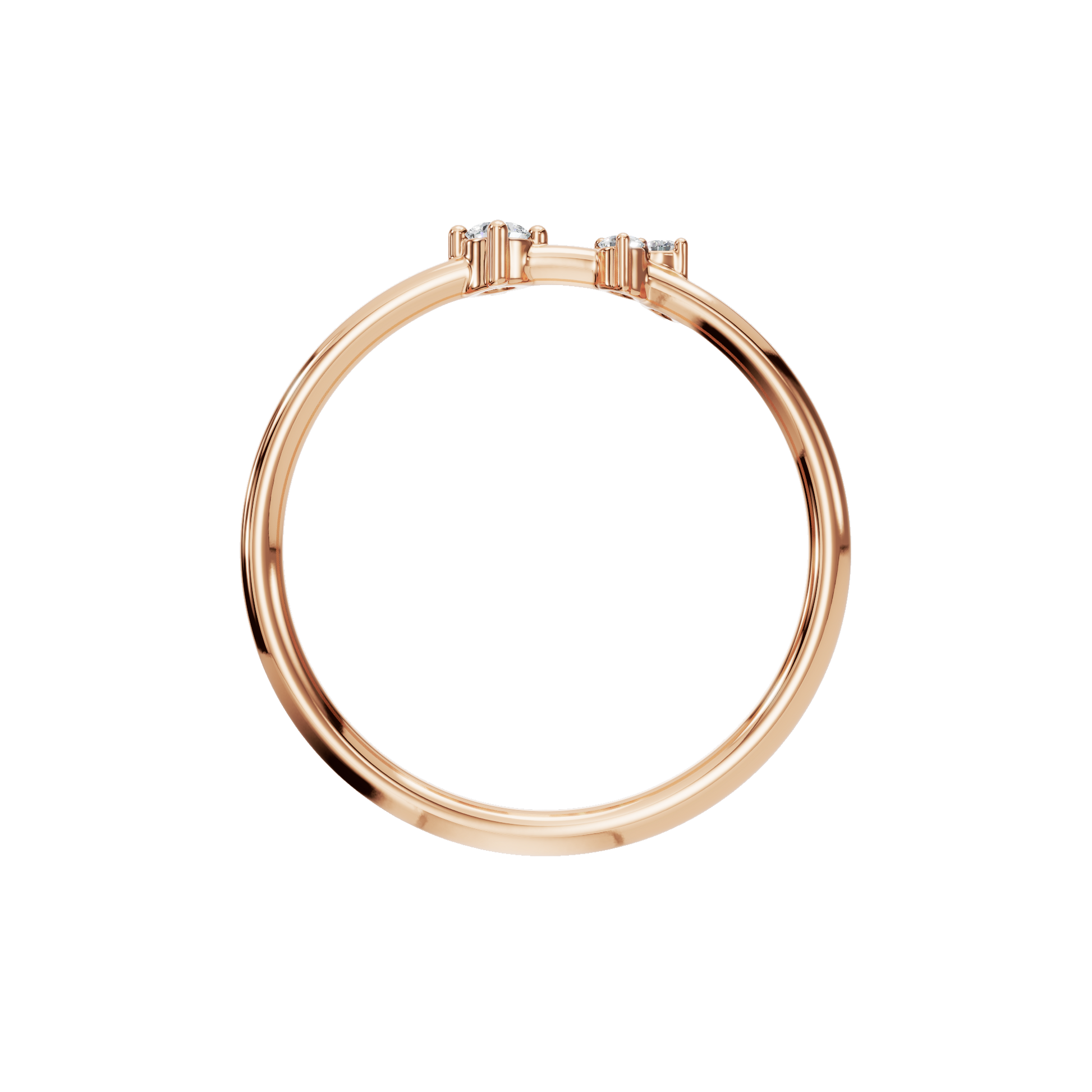 Gold Lab Grown Diamond Trio Ring- Gift for Her