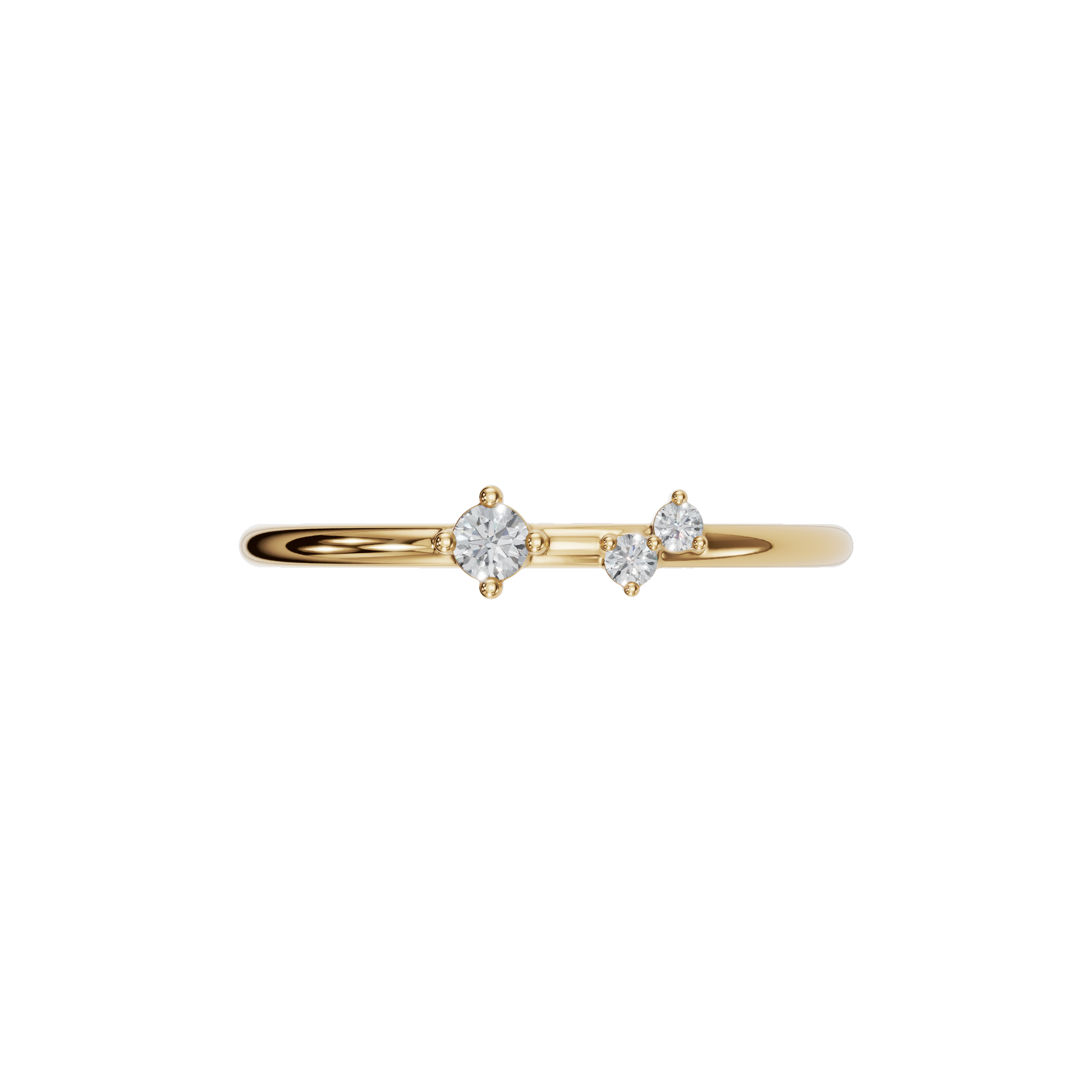 Gold Lab Grown Diamond Trio Ring- Gift for Her