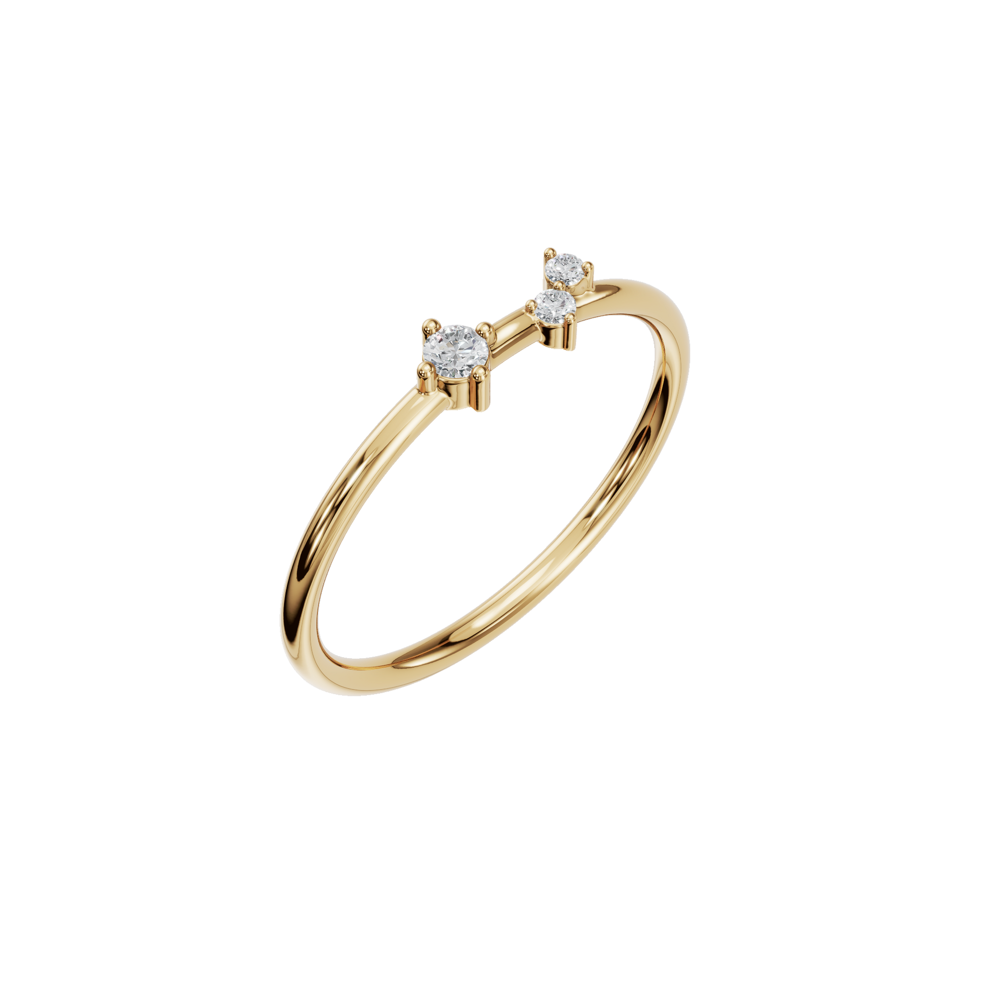Gold Lab Grown Diamond Trio Ring- Gift for Her