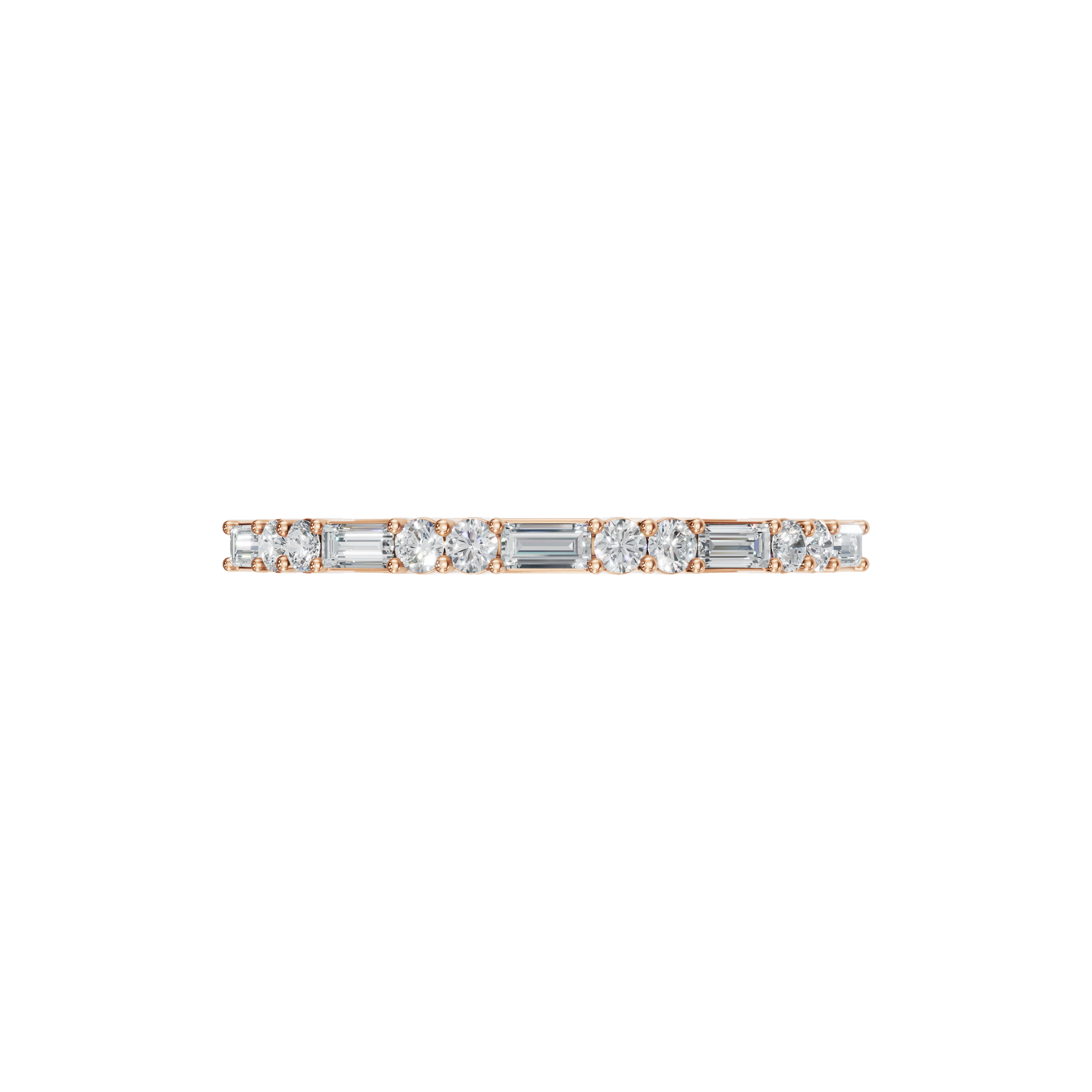 0.27 CTW Diamond Band – Alternating Baguette & Round Design