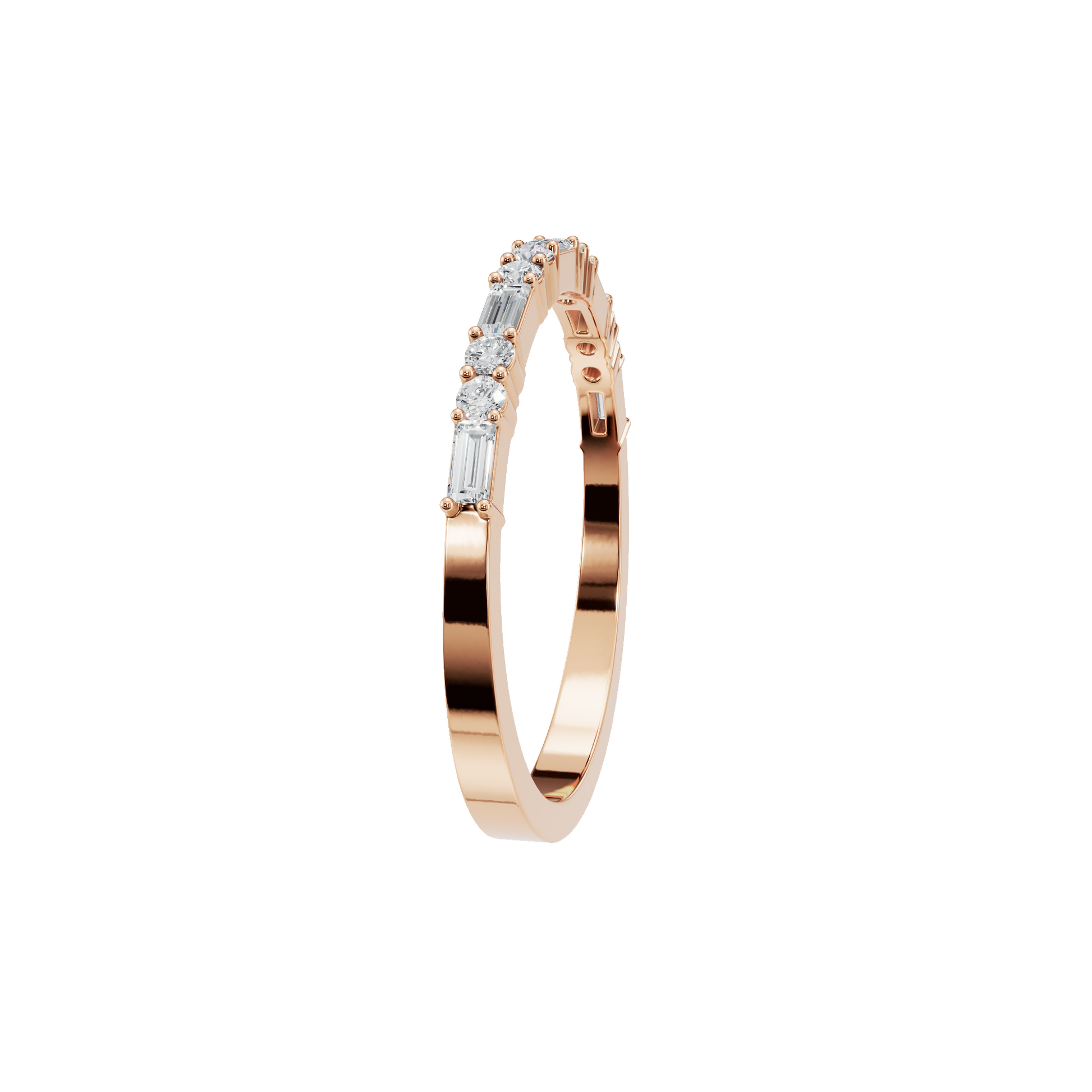 0.27 CTW Diamond Band – Alternating Baguette & Round Design