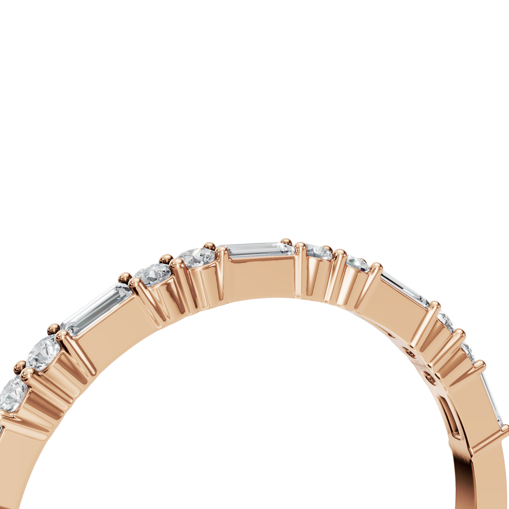 0.27 CTW Diamond Band – Alternating Baguette & Round Design