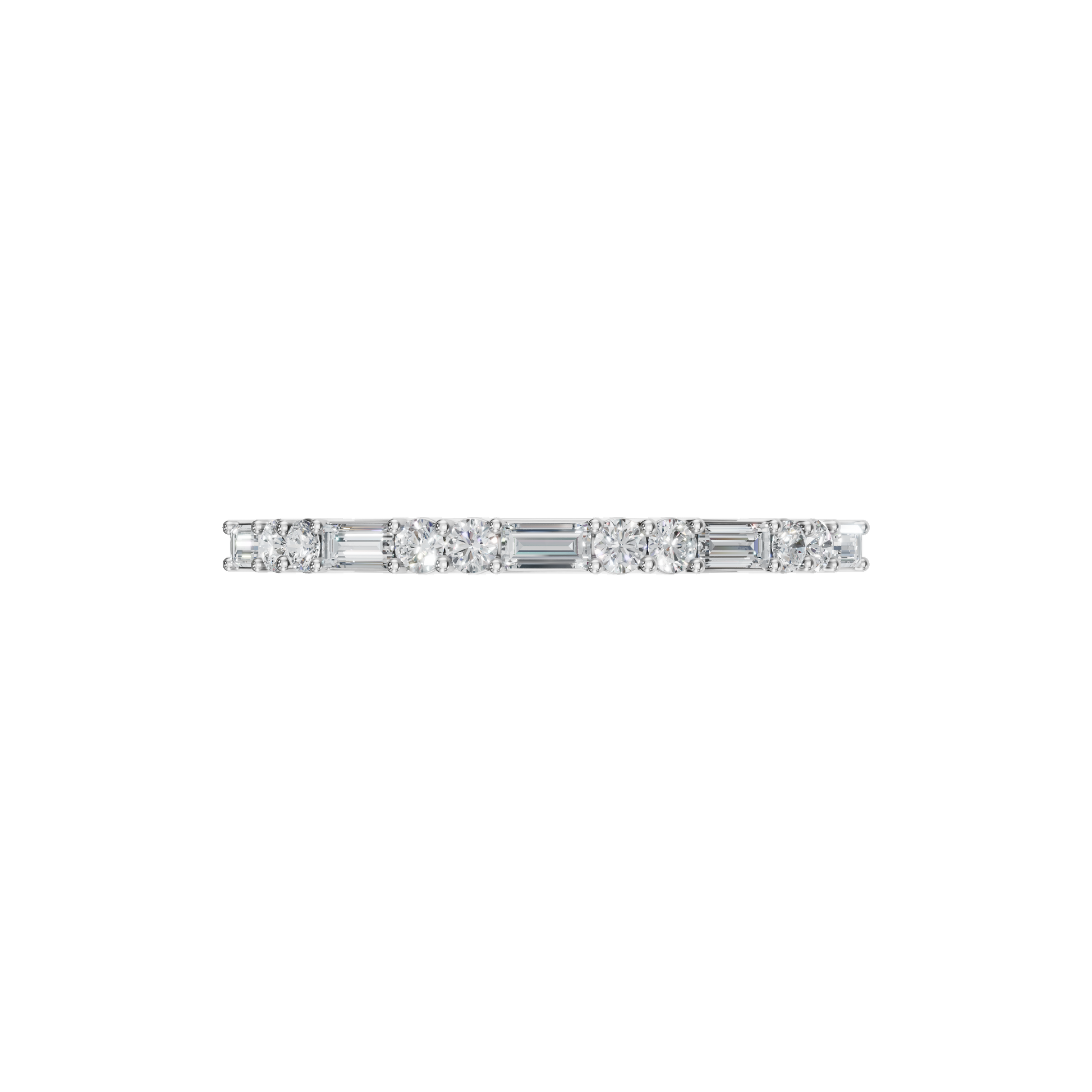 0.27 CTW Diamond Band – Alternating Baguette & Round Design