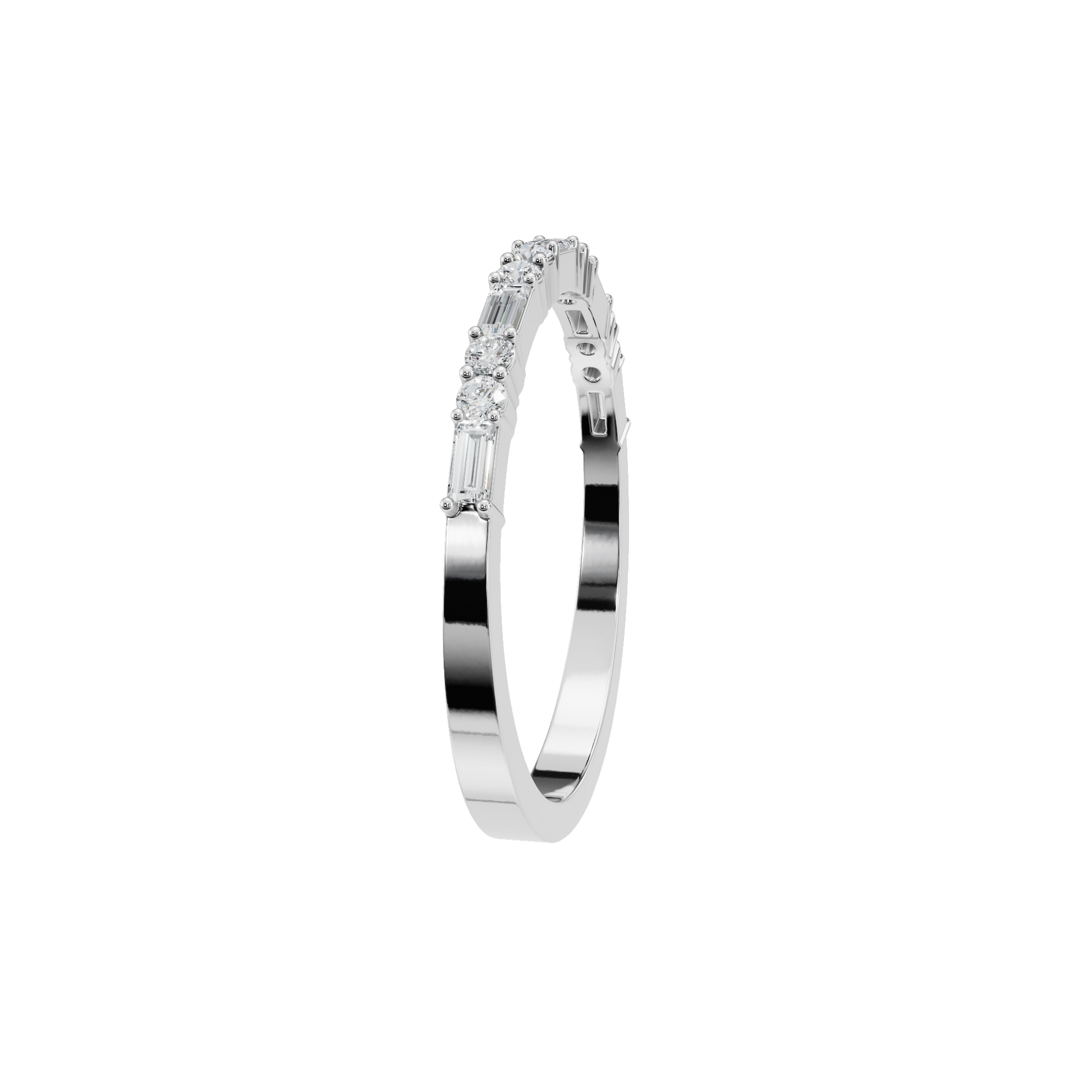 0.27 CTW Diamond Band – Alternating Baguette & Round Design