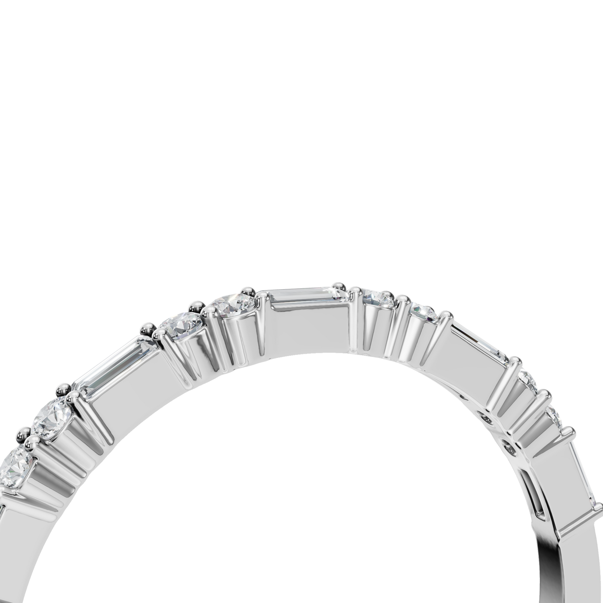 0.27 CTW Diamond Band – Alternating Baguette & Round Design