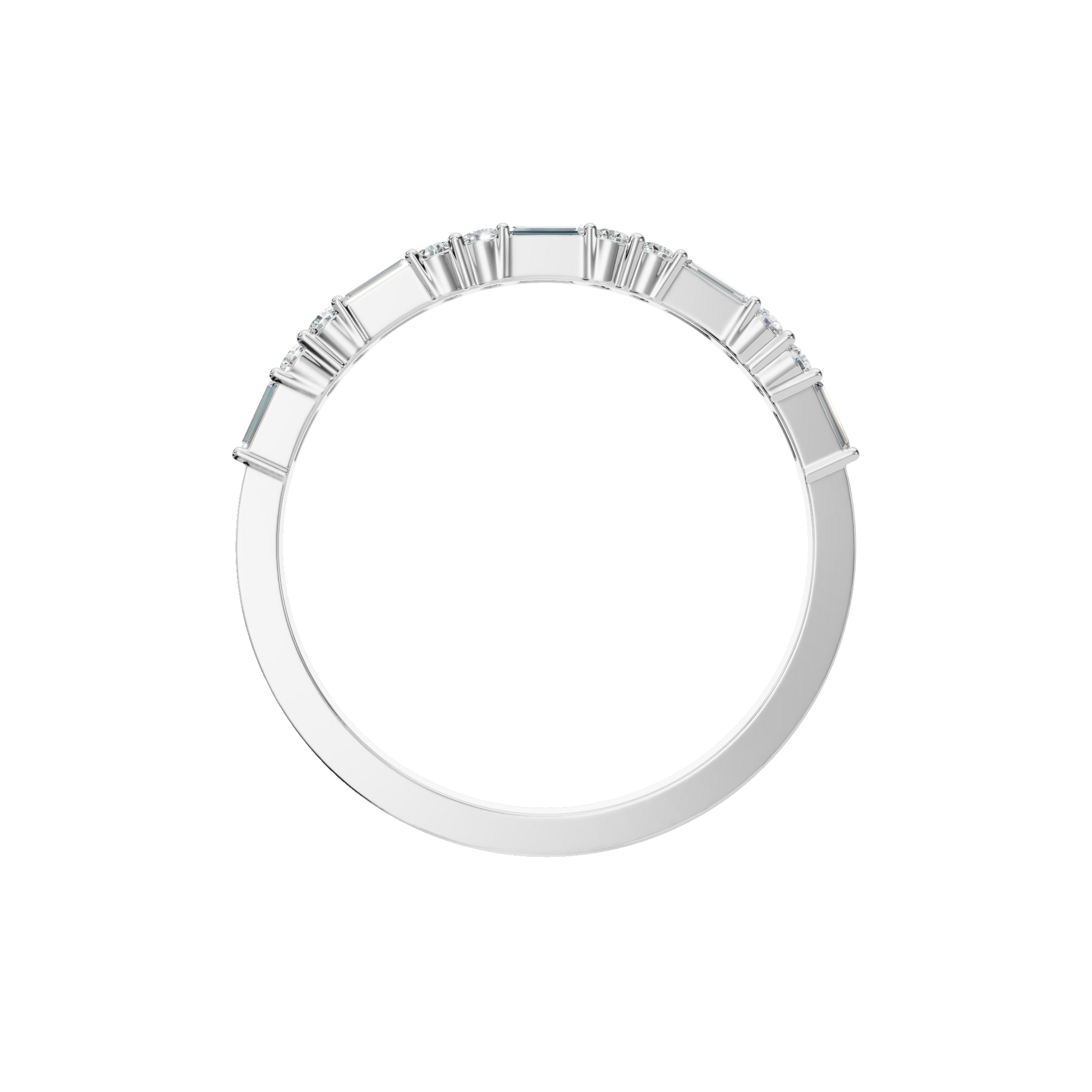 0.27 CTW Diamond Band – Alternating Baguette & Round Design