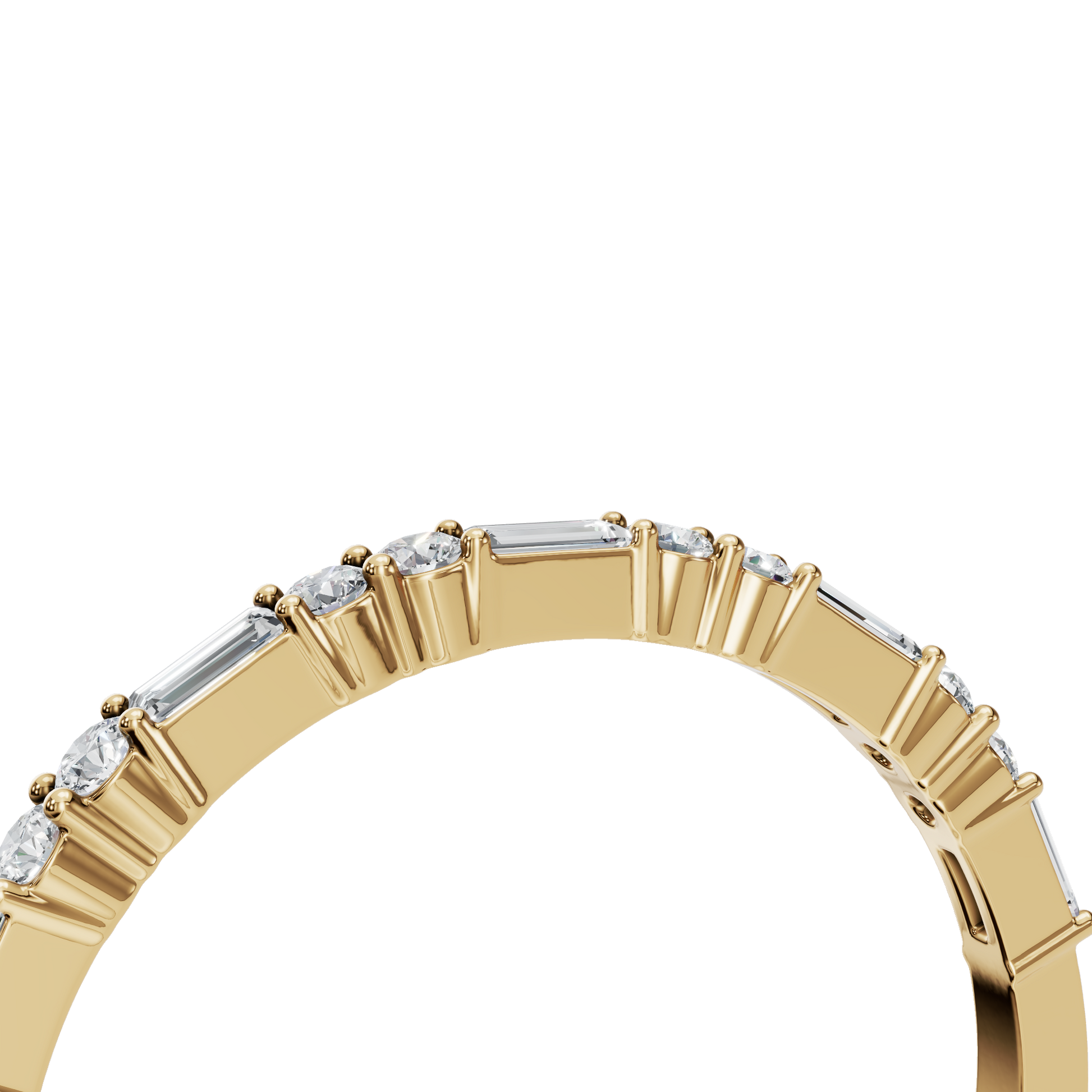 0.27 CTW Diamond Band – Alternating Baguette & Round Design