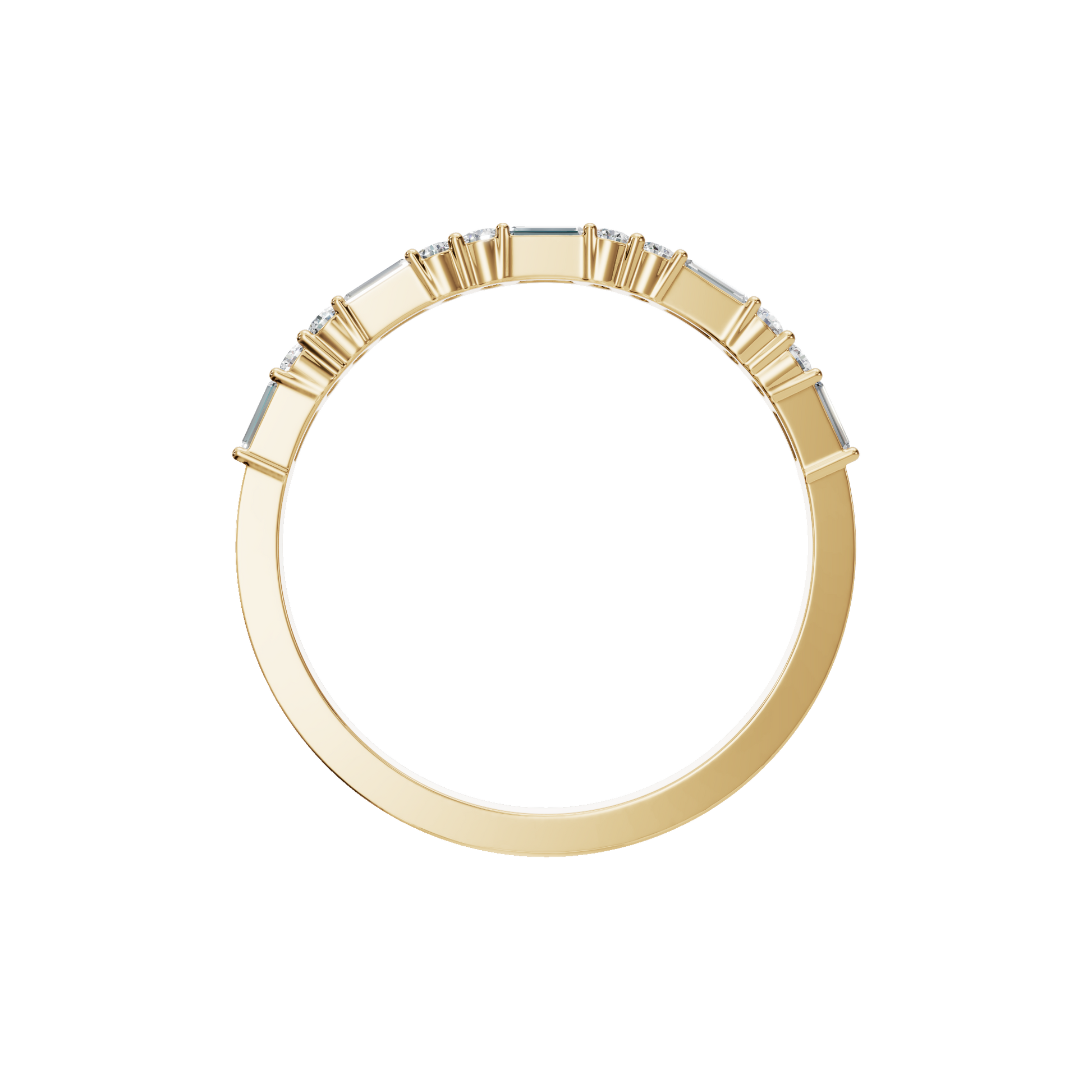 0.27 CTW Diamond Band – Alternating Baguette & Round Design