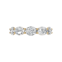2.19 Ct Oval Five Stone Diamond Ring in Gold