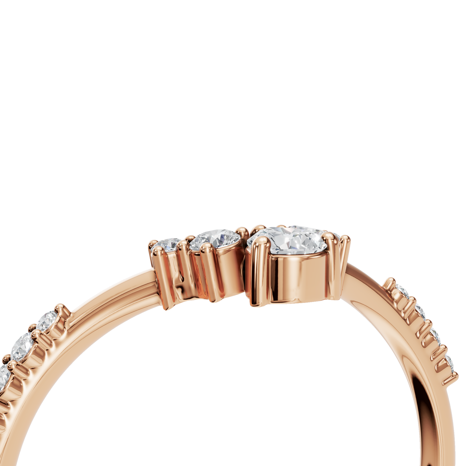 0.13 CTW Pear Cut Cluster Lab Diamond Promise Ring in Solid Yellow 14K Gold