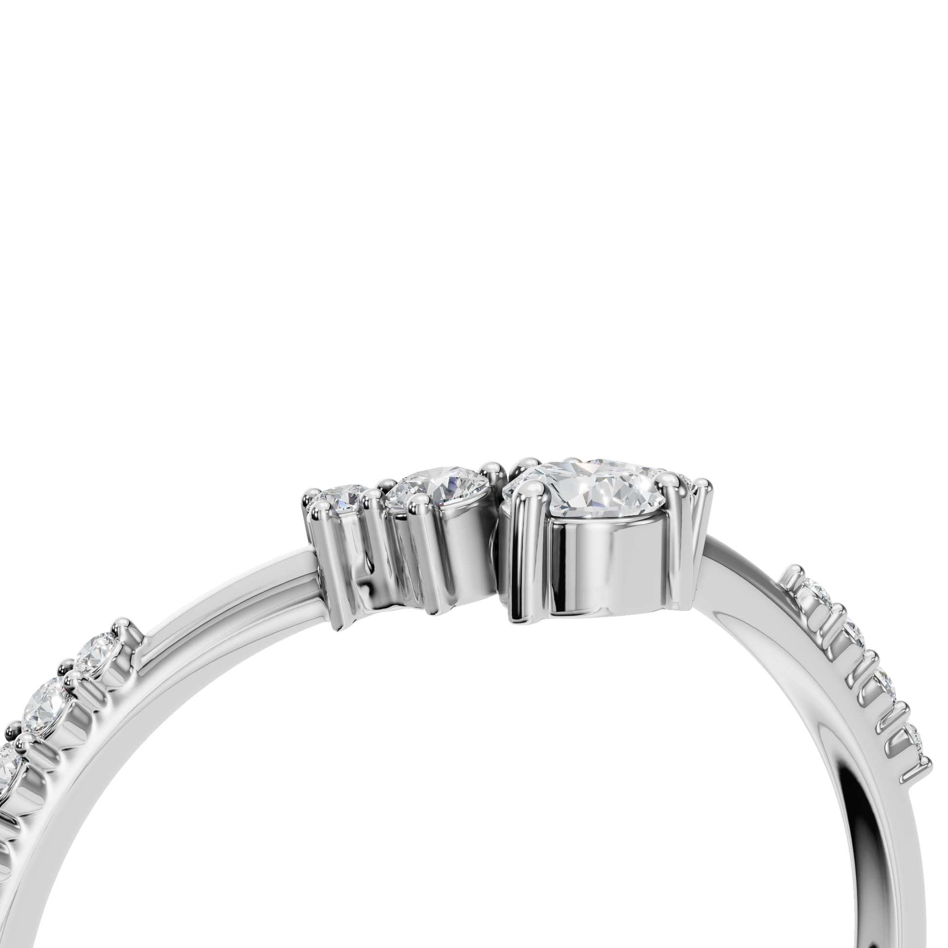 0.13 CTW Pear Cut Cluster Lab Diamond Promise Ring in Solid Yellow 14K Gold
