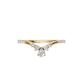 V-Shape Pear Cut Diamond Bezel Set Cluster Ring