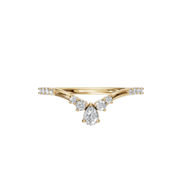 V-Shape Pear Cut Diamond Bezel Set Cluster Ring