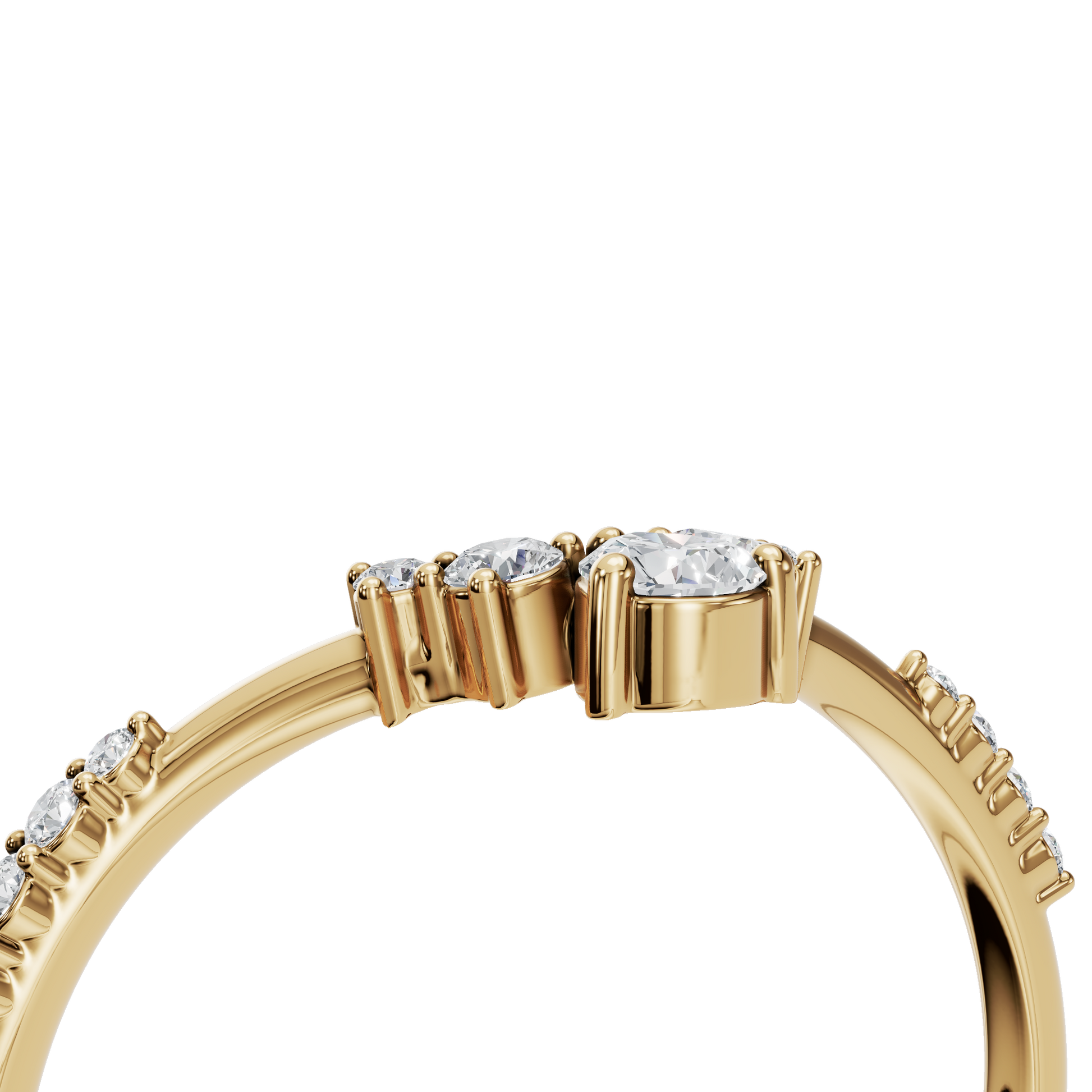 0.13 CTW Pear Cut Cluster Lab Diamond Promise Ring in Solid Yellow 14K Gold