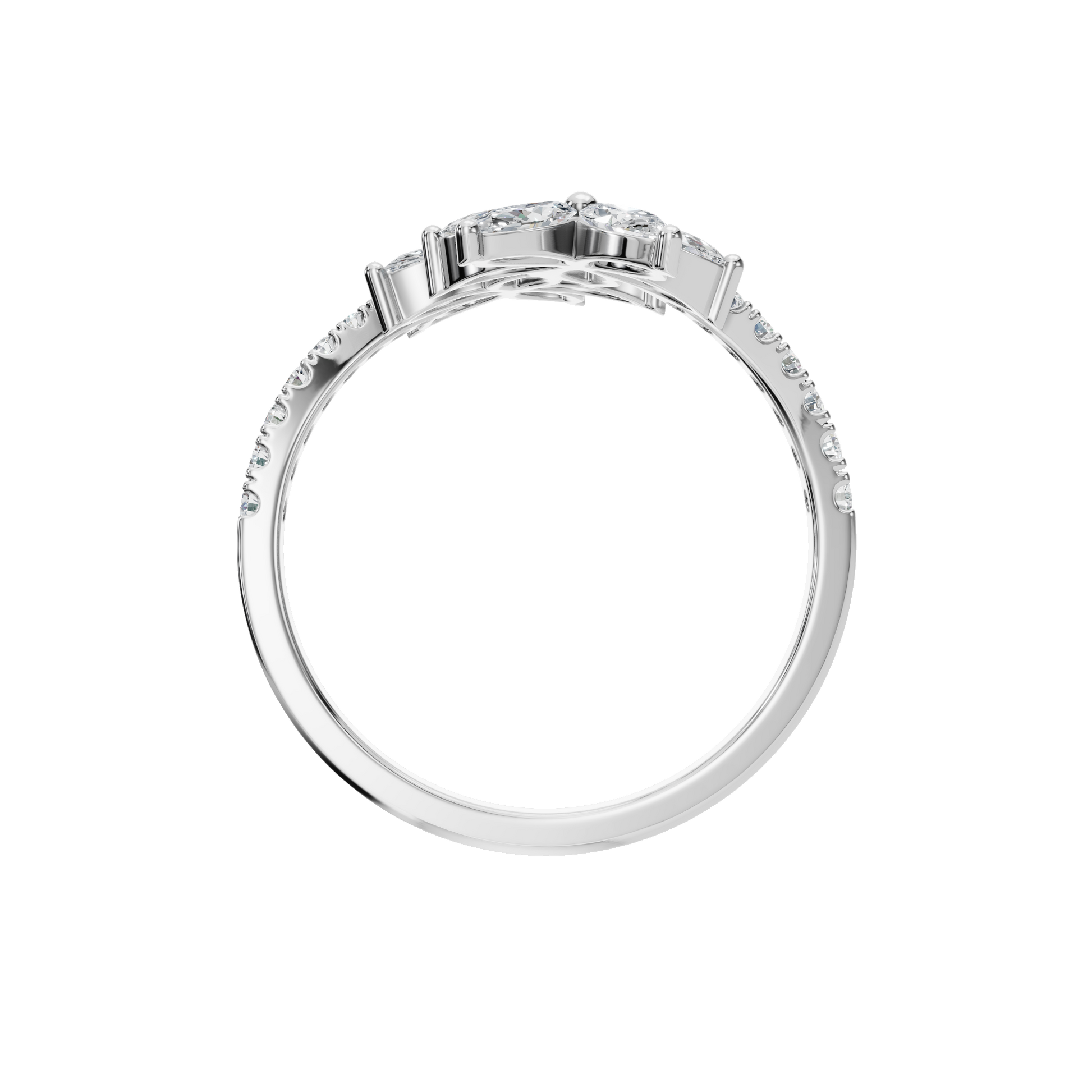 1.06 CTW Diamond Flower Ring – Round & Marquise Double Bloom Design